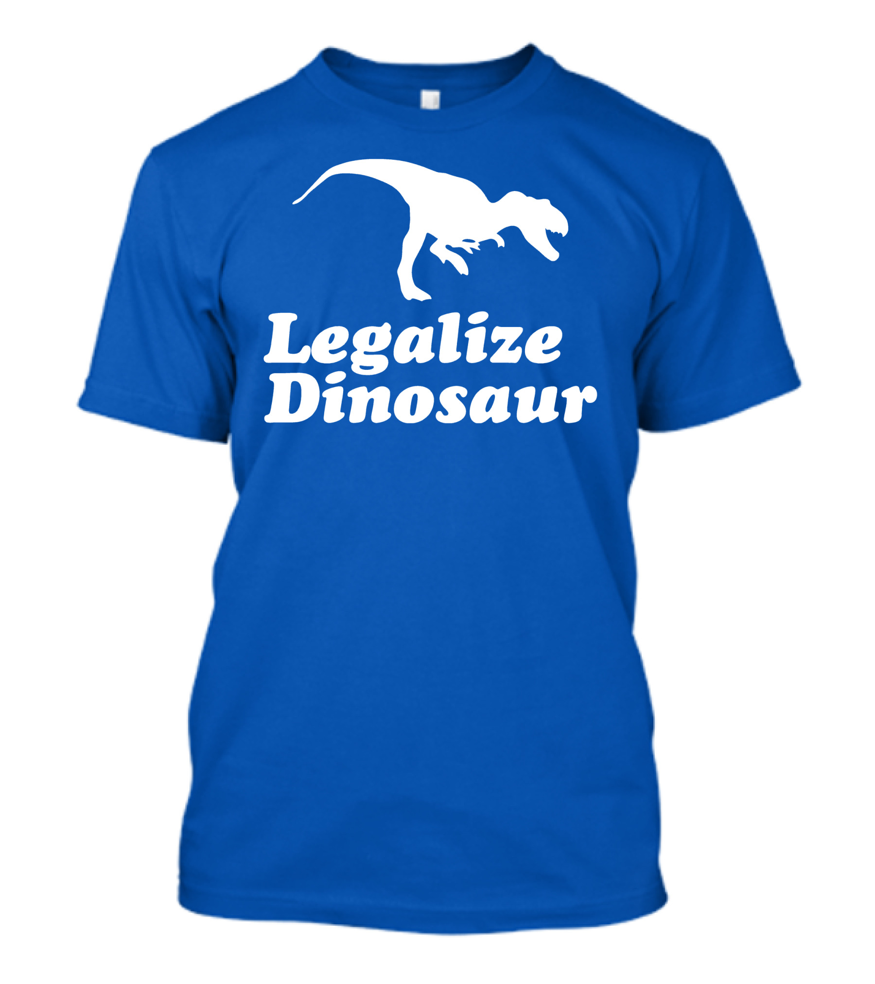 Legalize Dinosaur T-Rex Silhouette On Blue T-Shirt