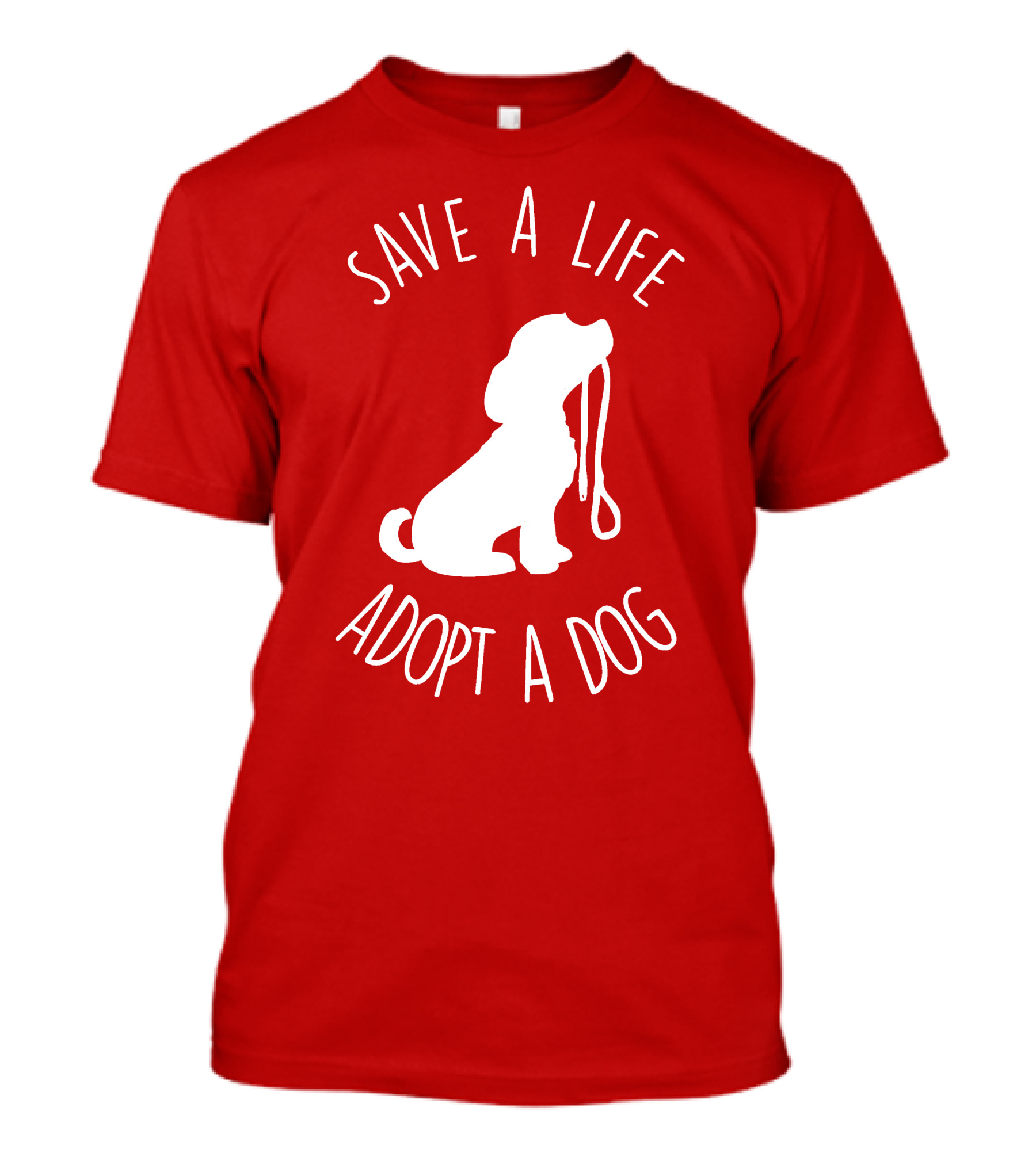 Save A Life Adopt A Dog Silhouette With Leash T-Shirt