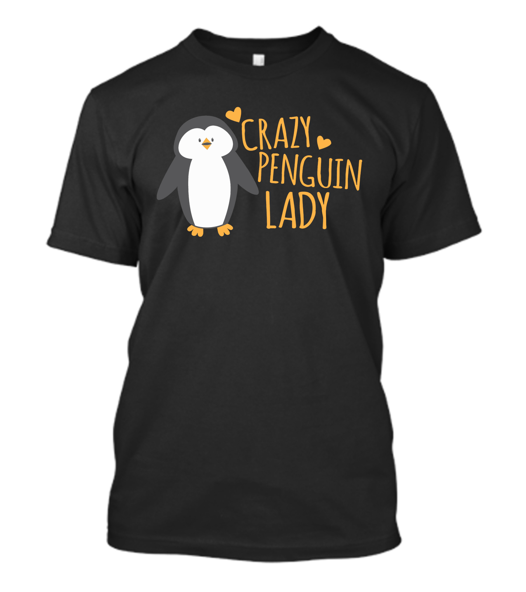 CRAZY PENGUIN LADY Cute Heart Penguin T-Shirt