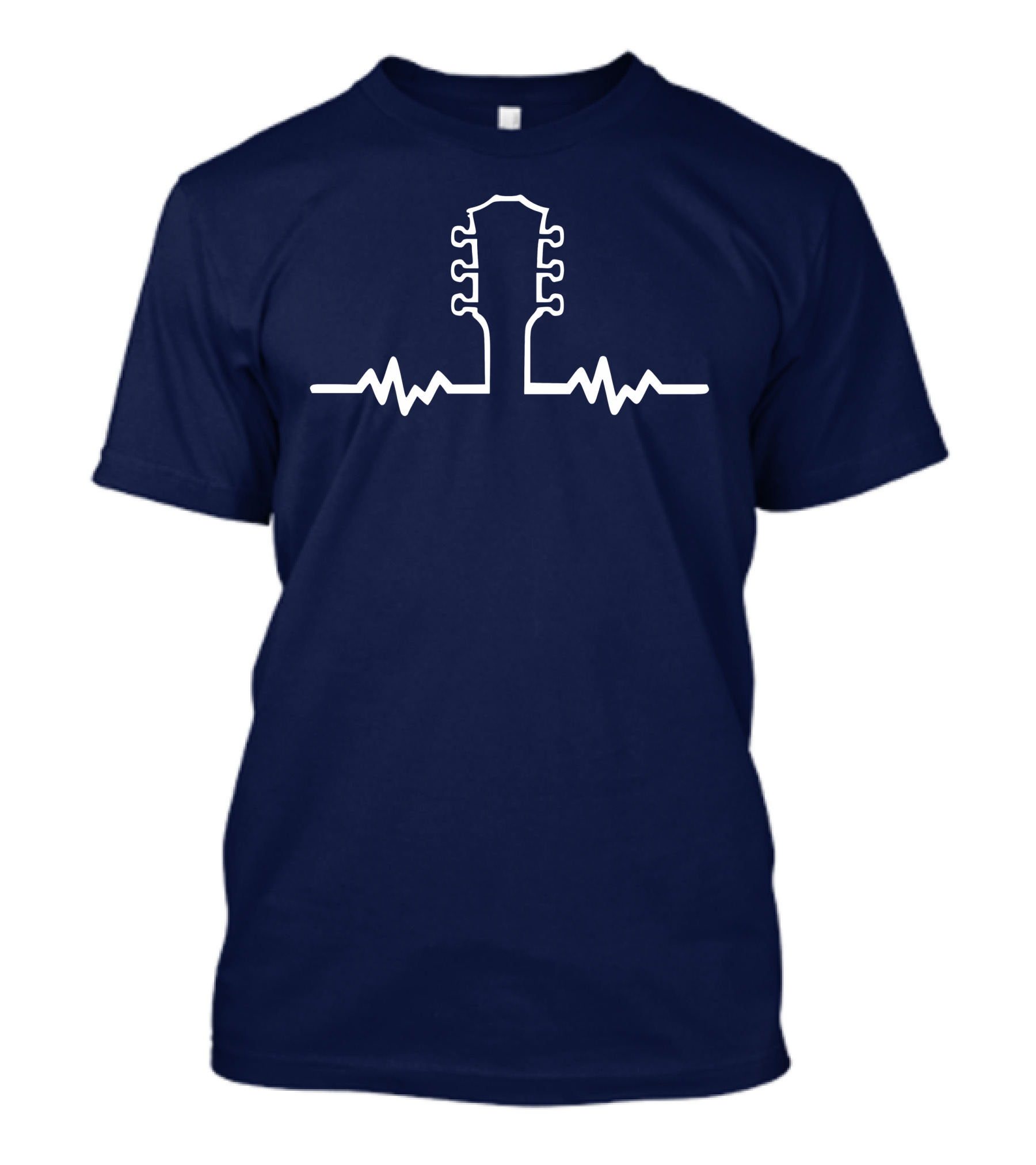 Guitar Beat Heartbeat Line Neck T-Shirt