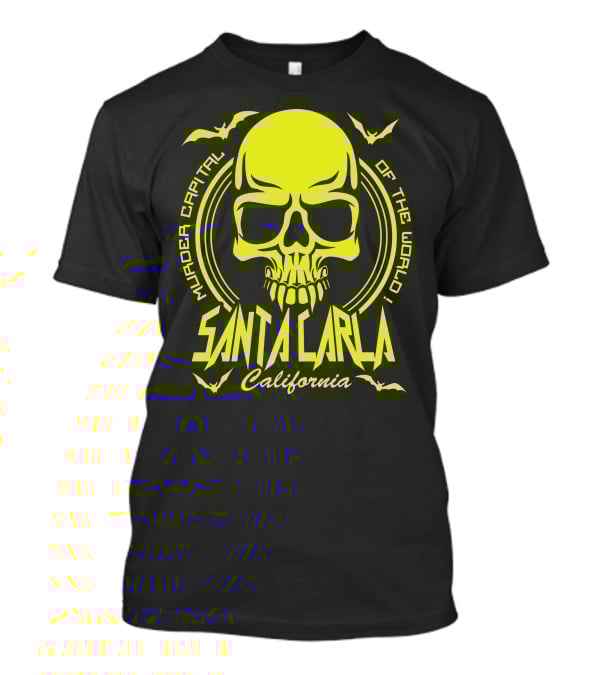 Santa Carla California Murder Capital Of The World Skull Bats T-Shirt