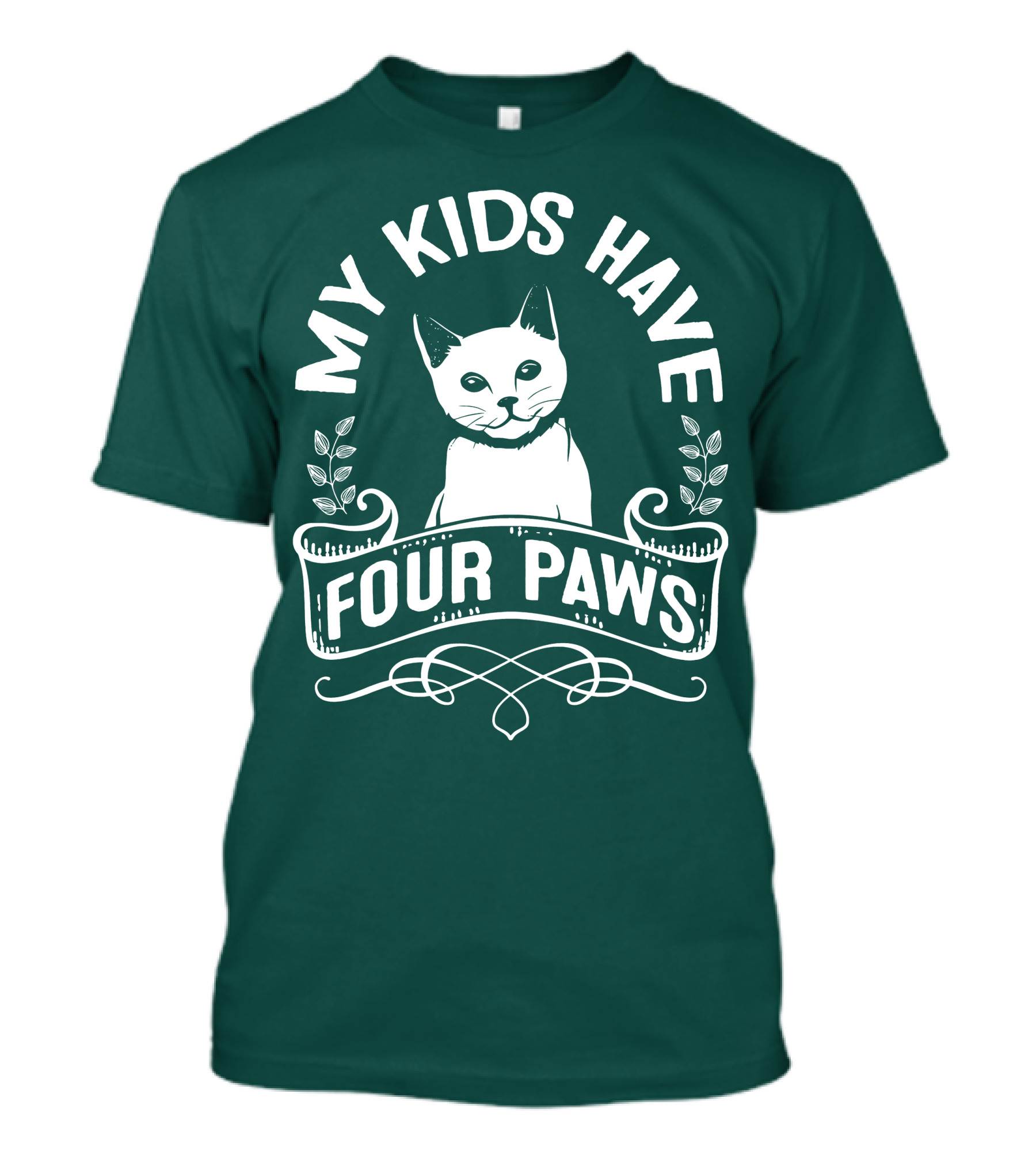 My Kids Have Four Paws Cat T-Shirt