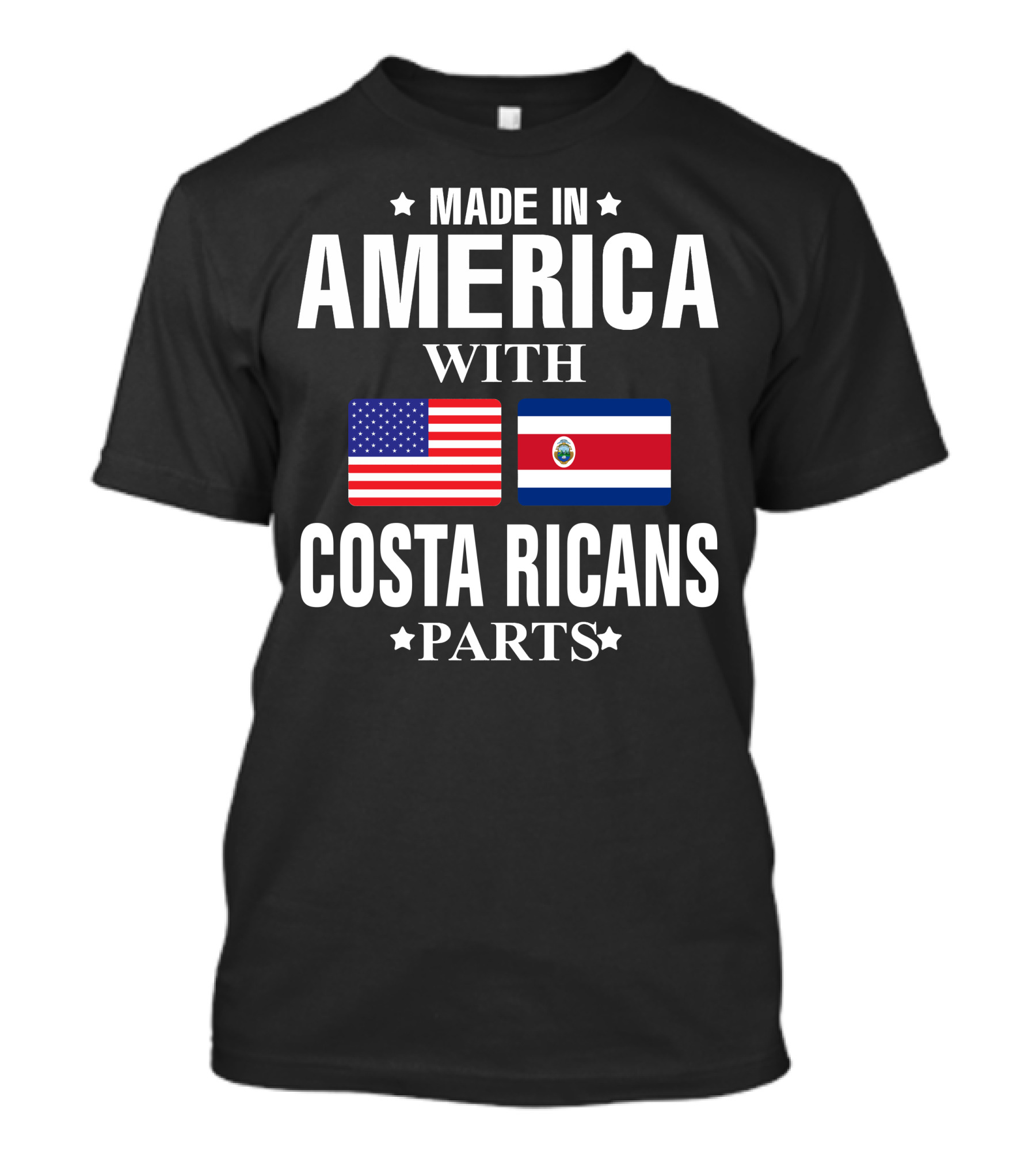 Made In America With Costa Ricans Parts Flags T-Shirt