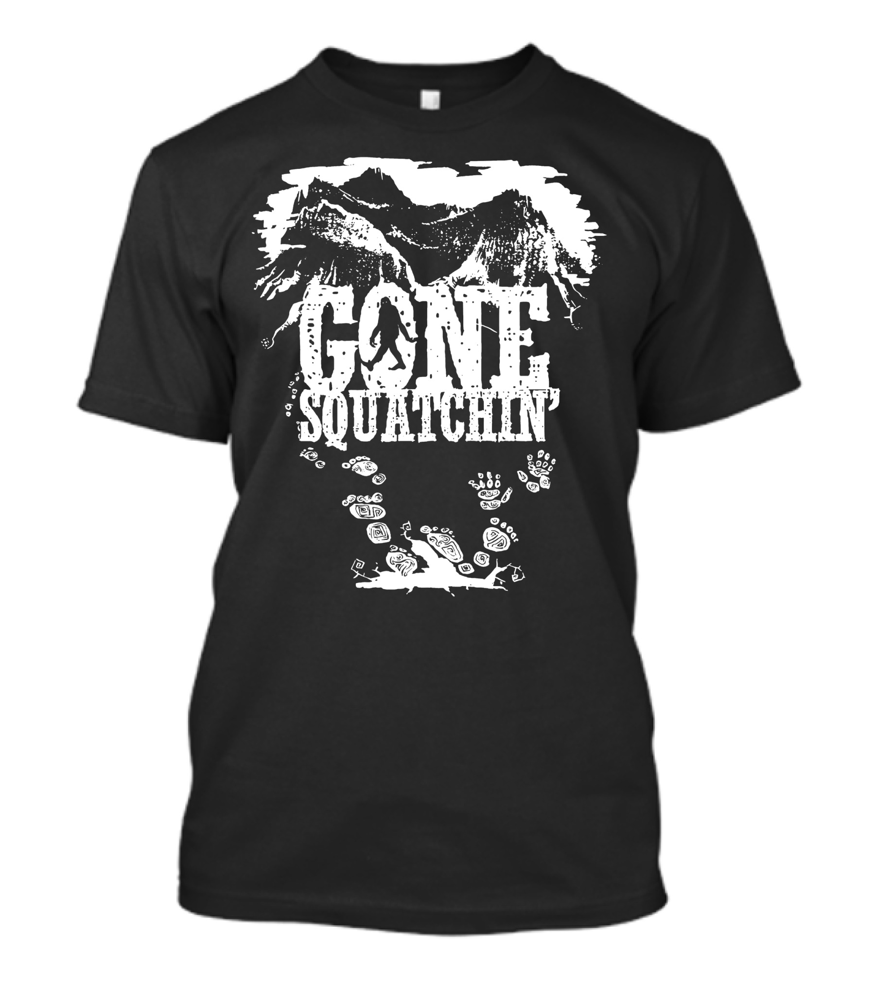Gone Squatchin' Mountain And Footprint Adventure T-Shirt