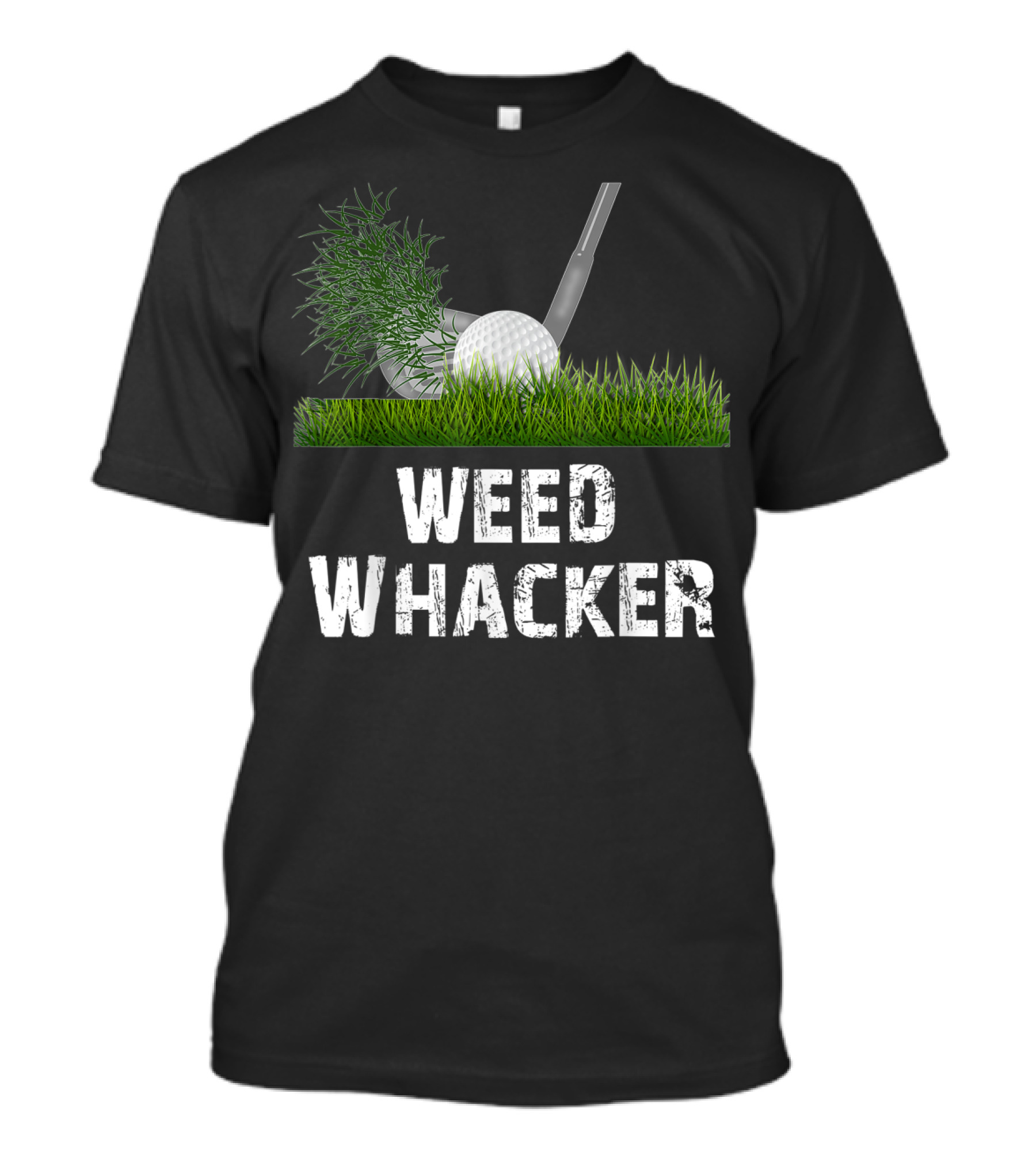 Weed Whacker Distressed Funny Golf Ball Grass T-Shirt