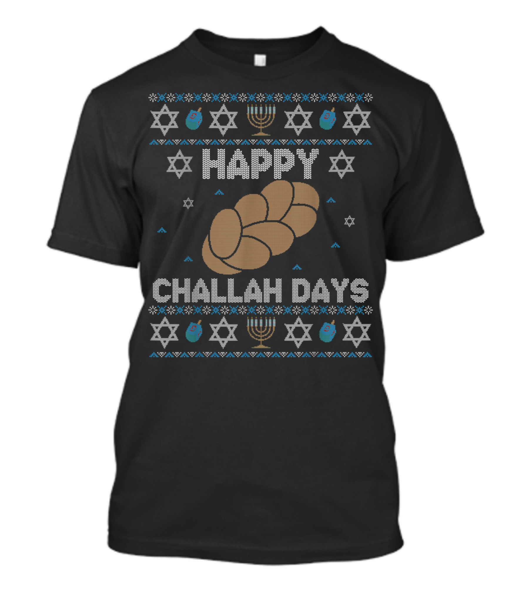 Happy Challah Days Hanukkah Star Menorah T-Shirt