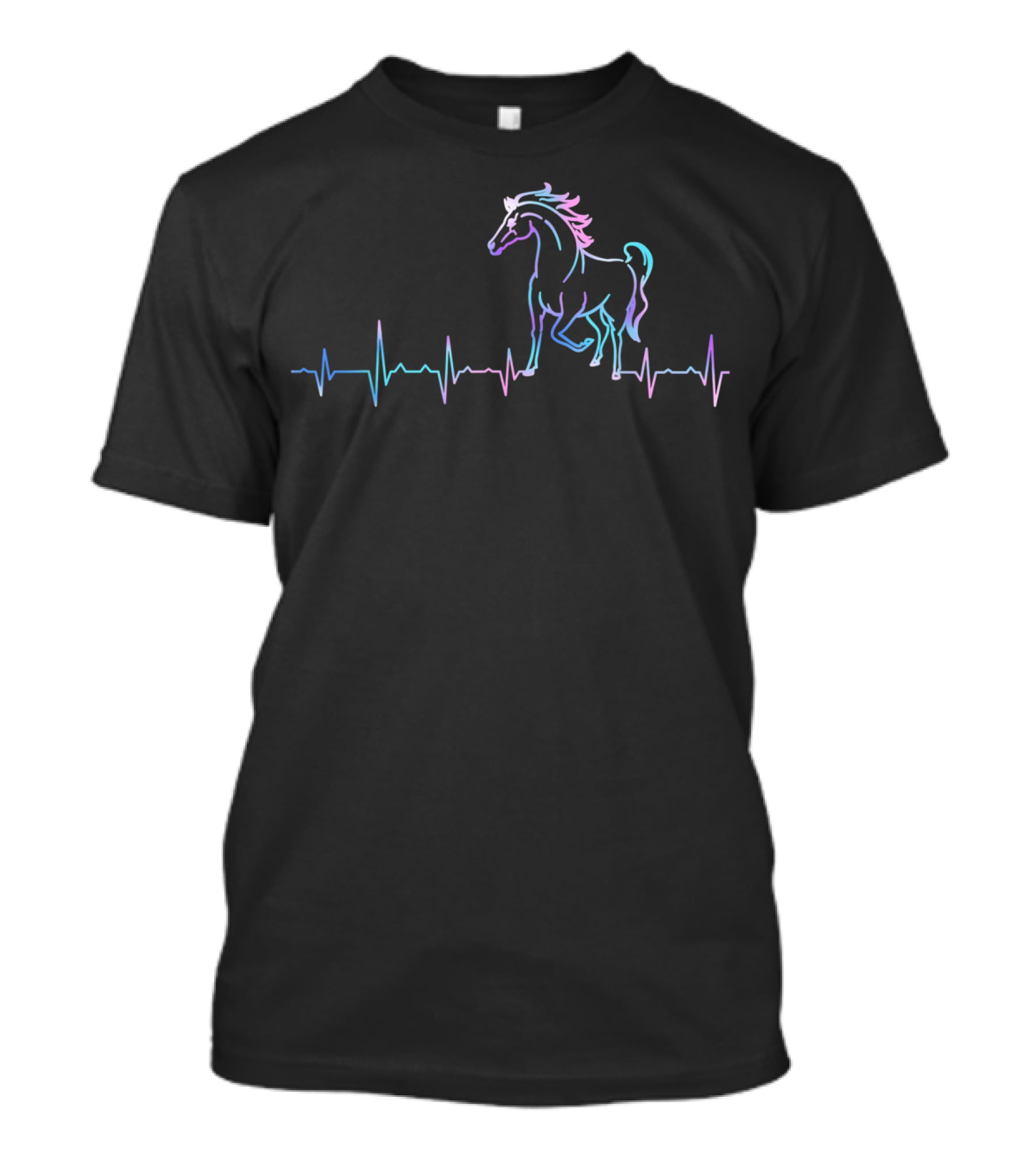 Horse Heartbeat For Horse Lovers Pattern With Vibrant Horse T-Shirt