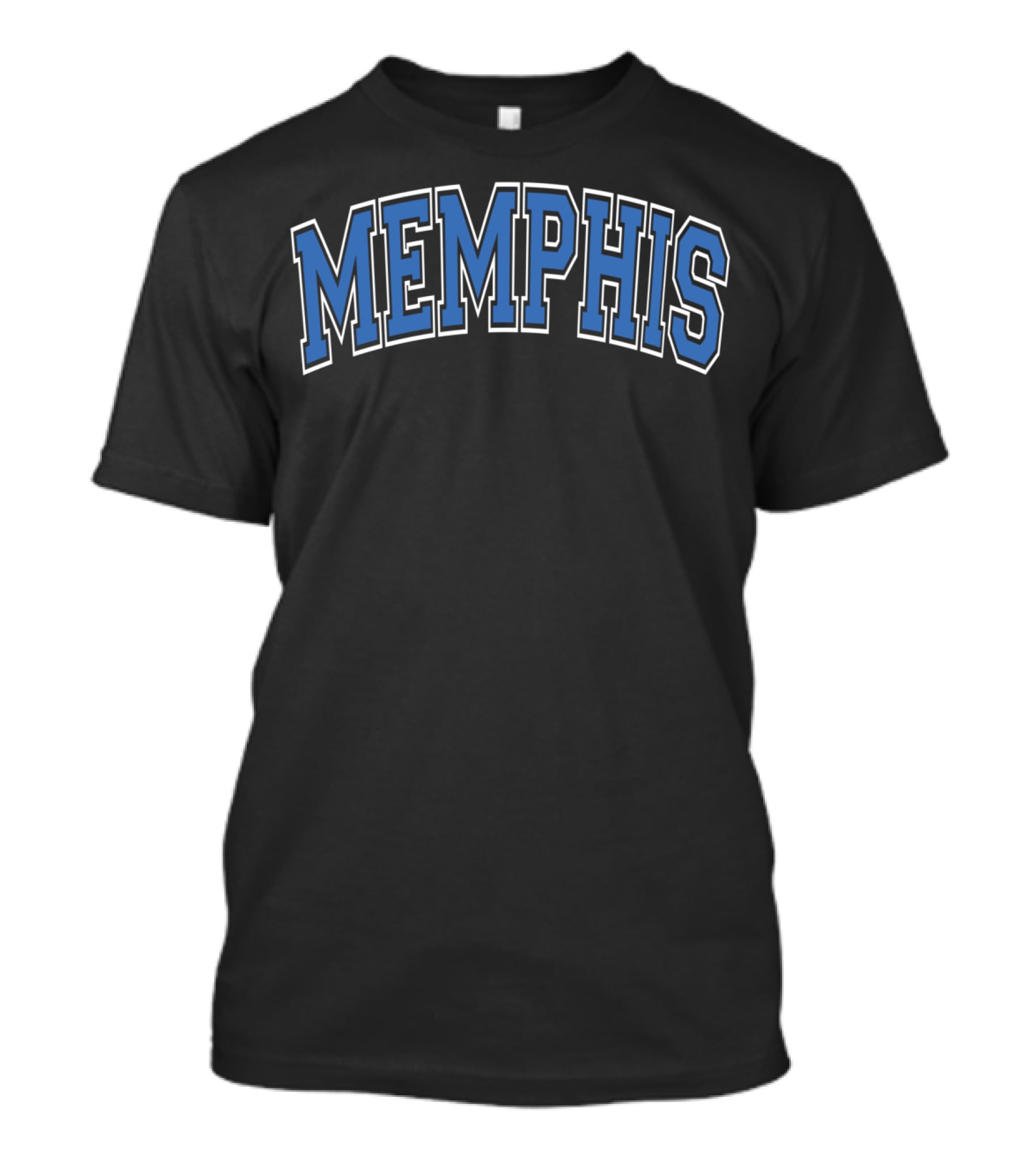 Memphis Varsity Arch Blue Letters T-Shirt