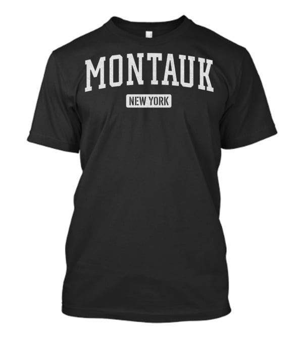 Montauk New York Block Text T-Shirt