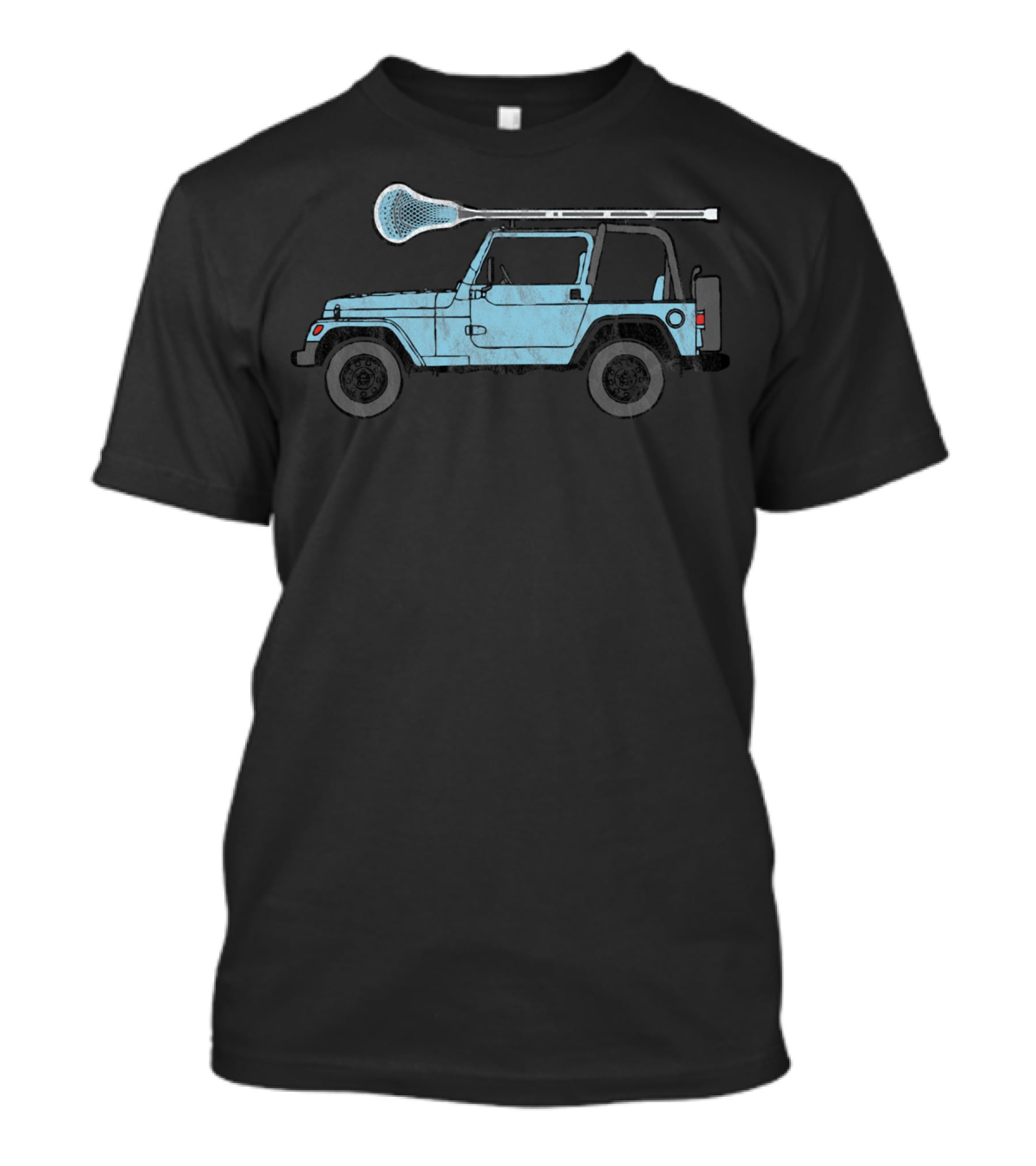 Retro Hippie SUV Offroad Lacrosse Lax Vehicle T-Shirt