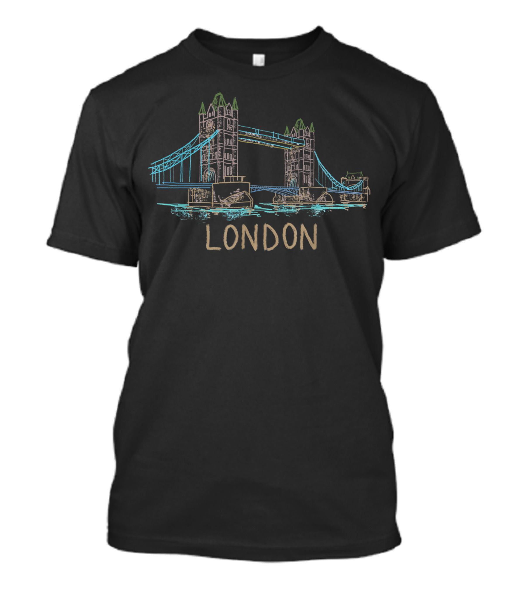 Tower Bridge London Hand Drawn Illustrative T-Shirt