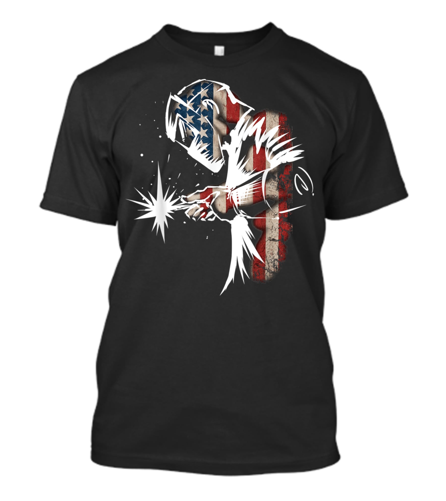Welder American Flag USA Patriotic Welding Helmet T-Shirt