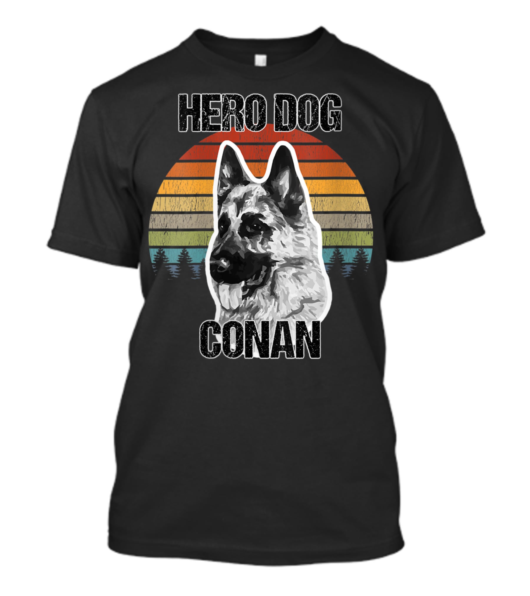 Hero Dog Conan Vintage Style Sunset Stripes T-Shirt