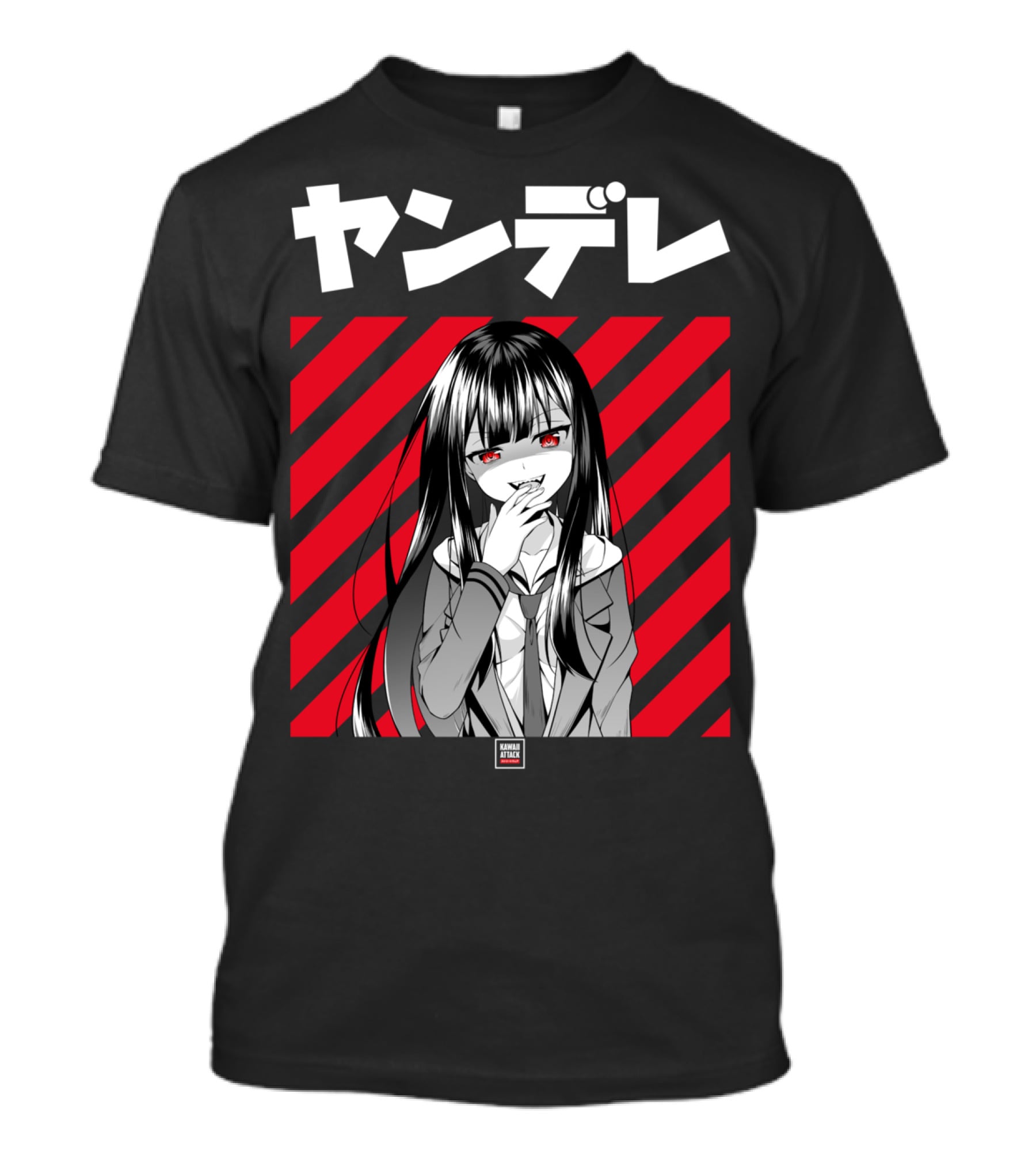 Yandere Japanese Anime Red Eyes Dark Hair Manga T-Shirt