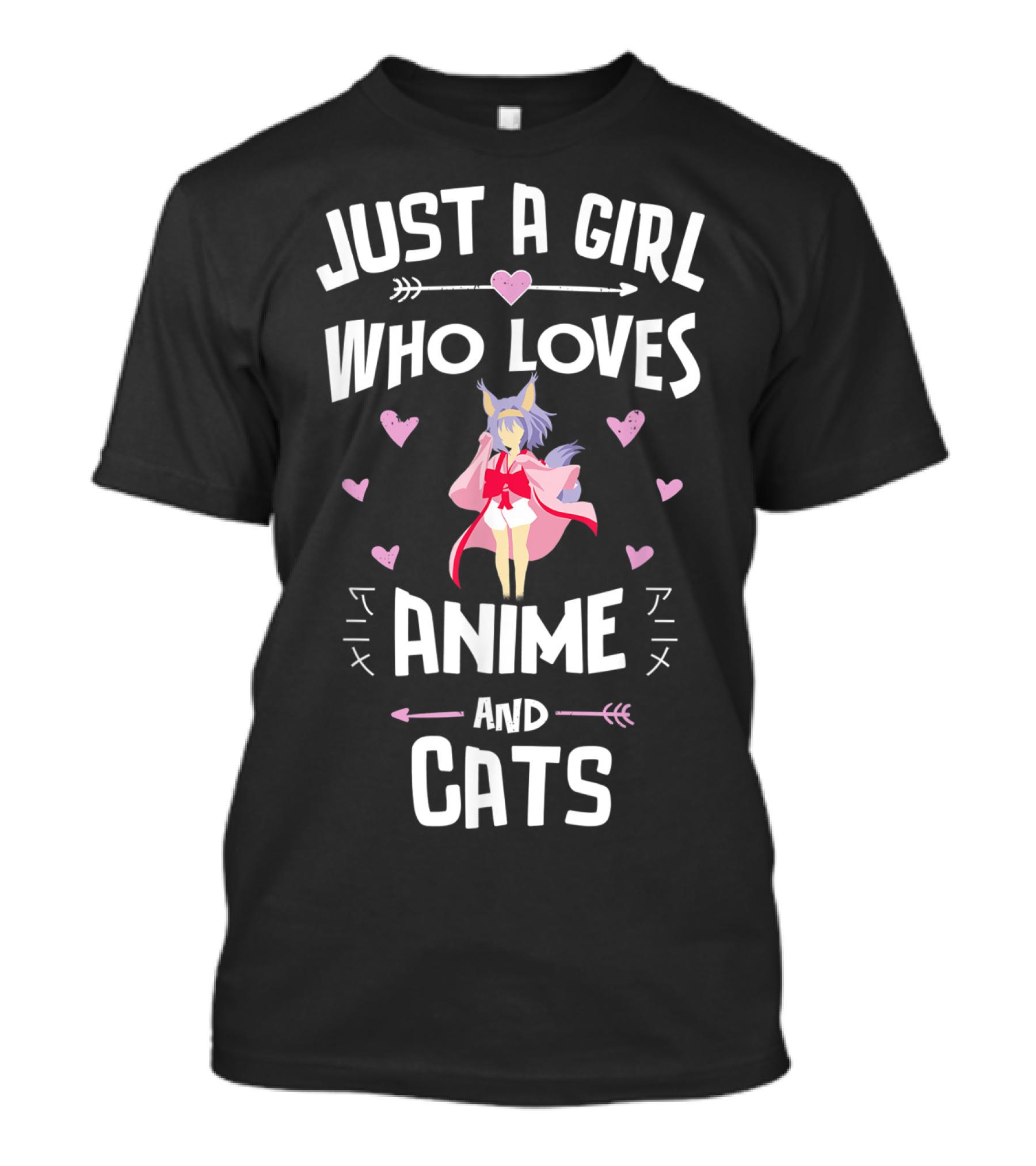 Just A Girl Who Loves Anime And Cats T-Shirt