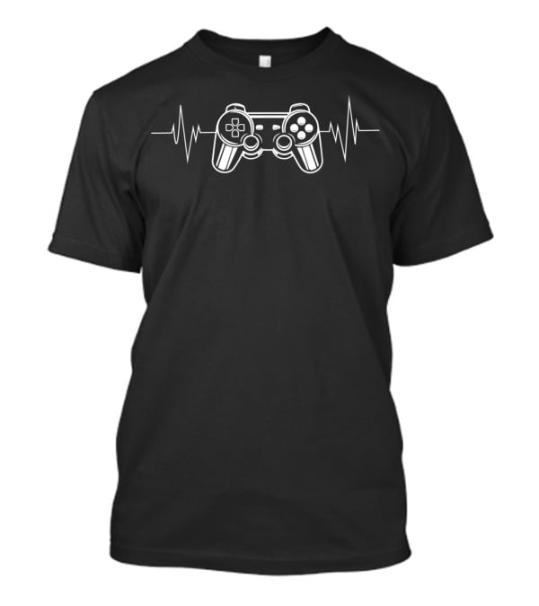 Gamer Heartbeat Video Game Controller Pulse Gaming T-Shirt
