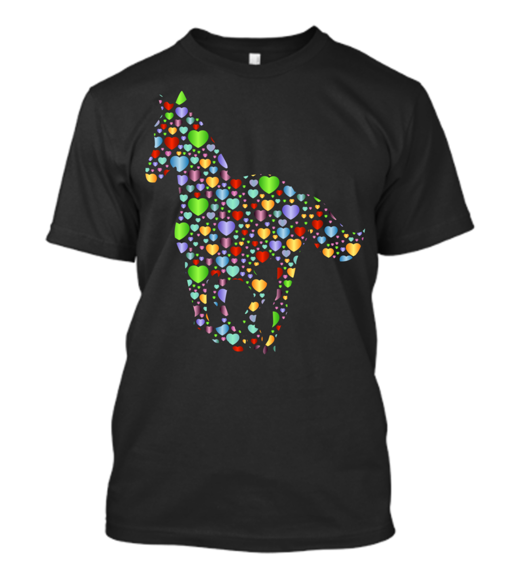 Horse Lover Equestrian Hearts Multicolored T-Shirt