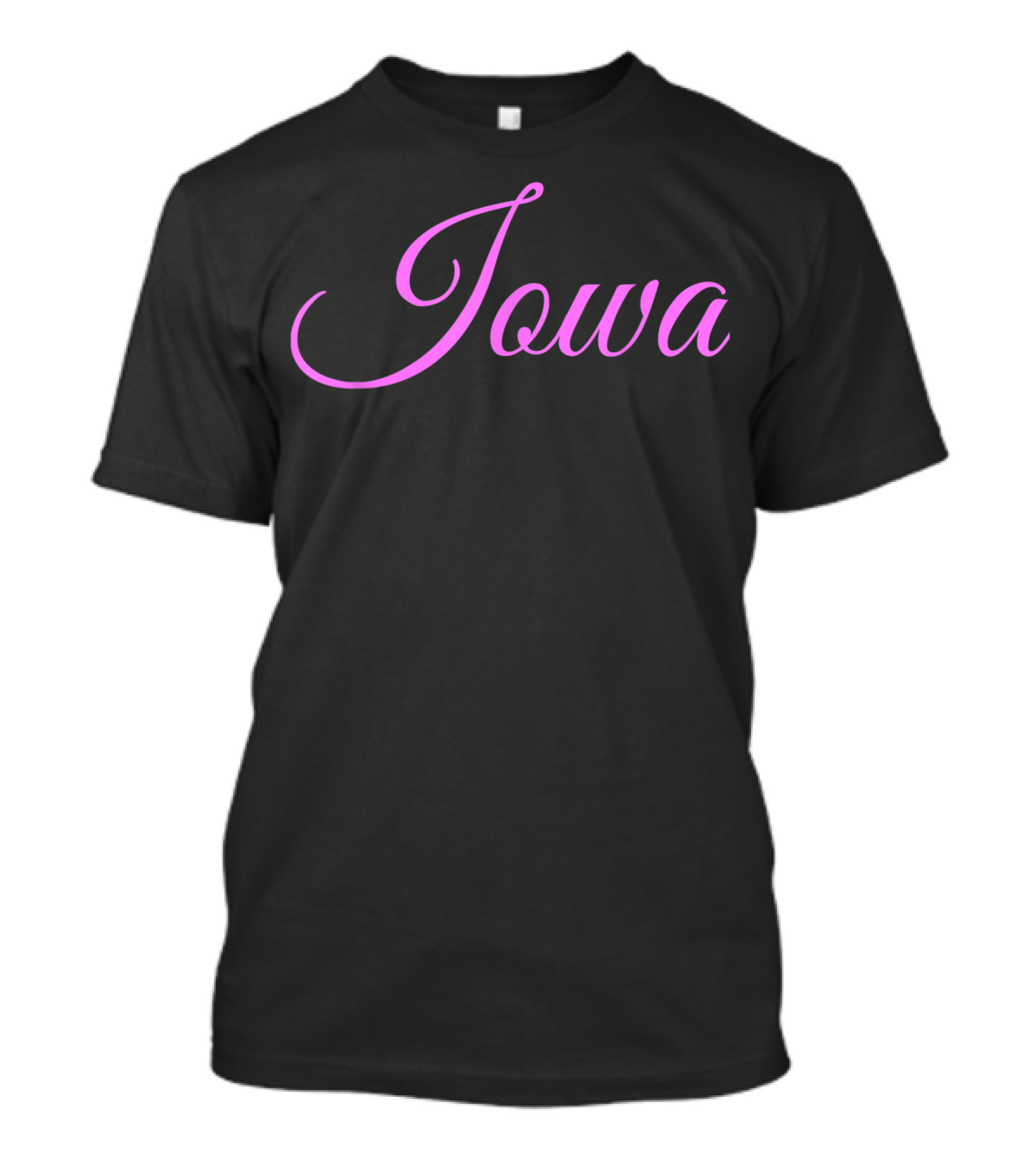 Iowa Pink Script Font T-Shirt