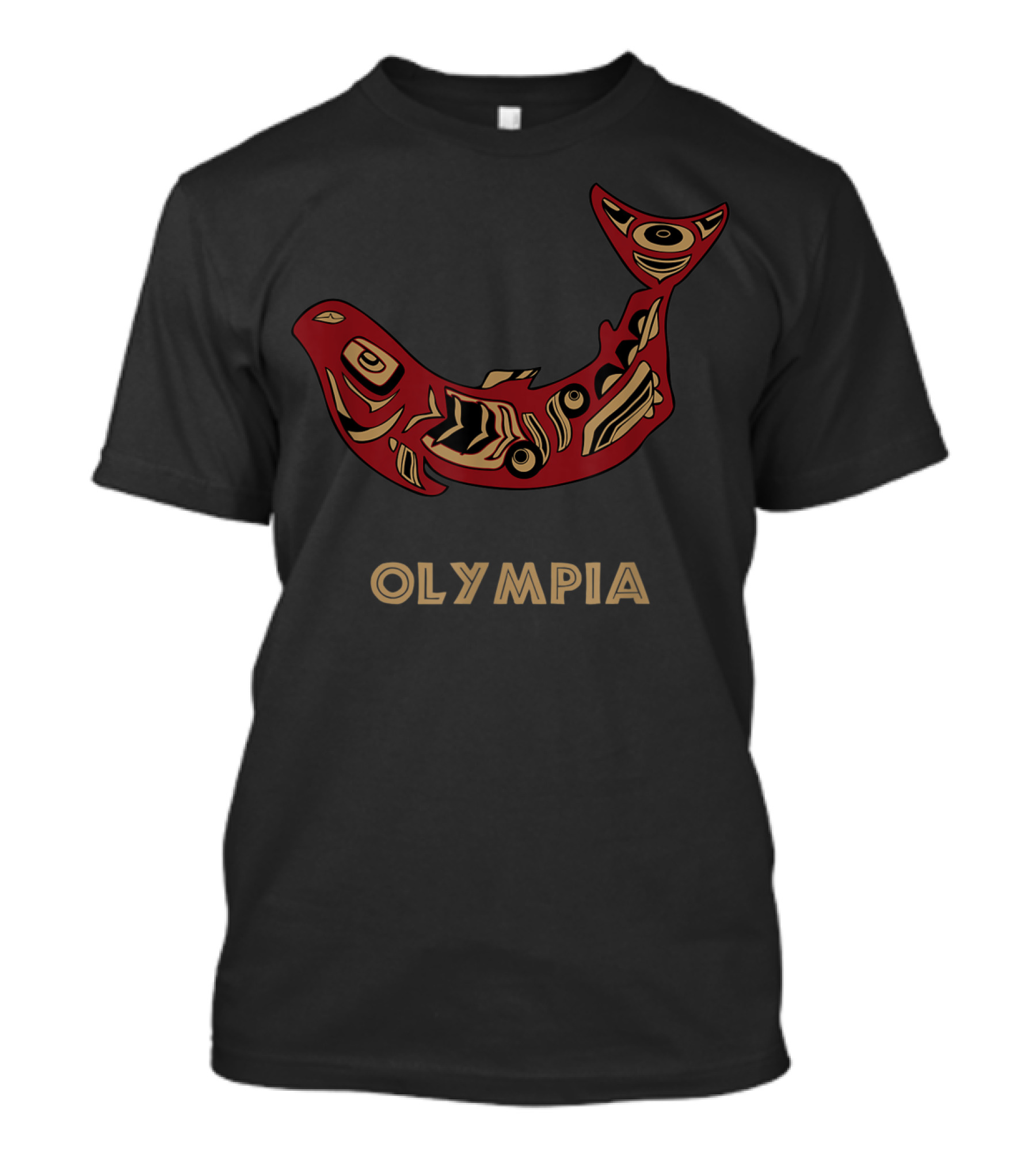 Olympia Native American Indian Style Salmon T-Shirt