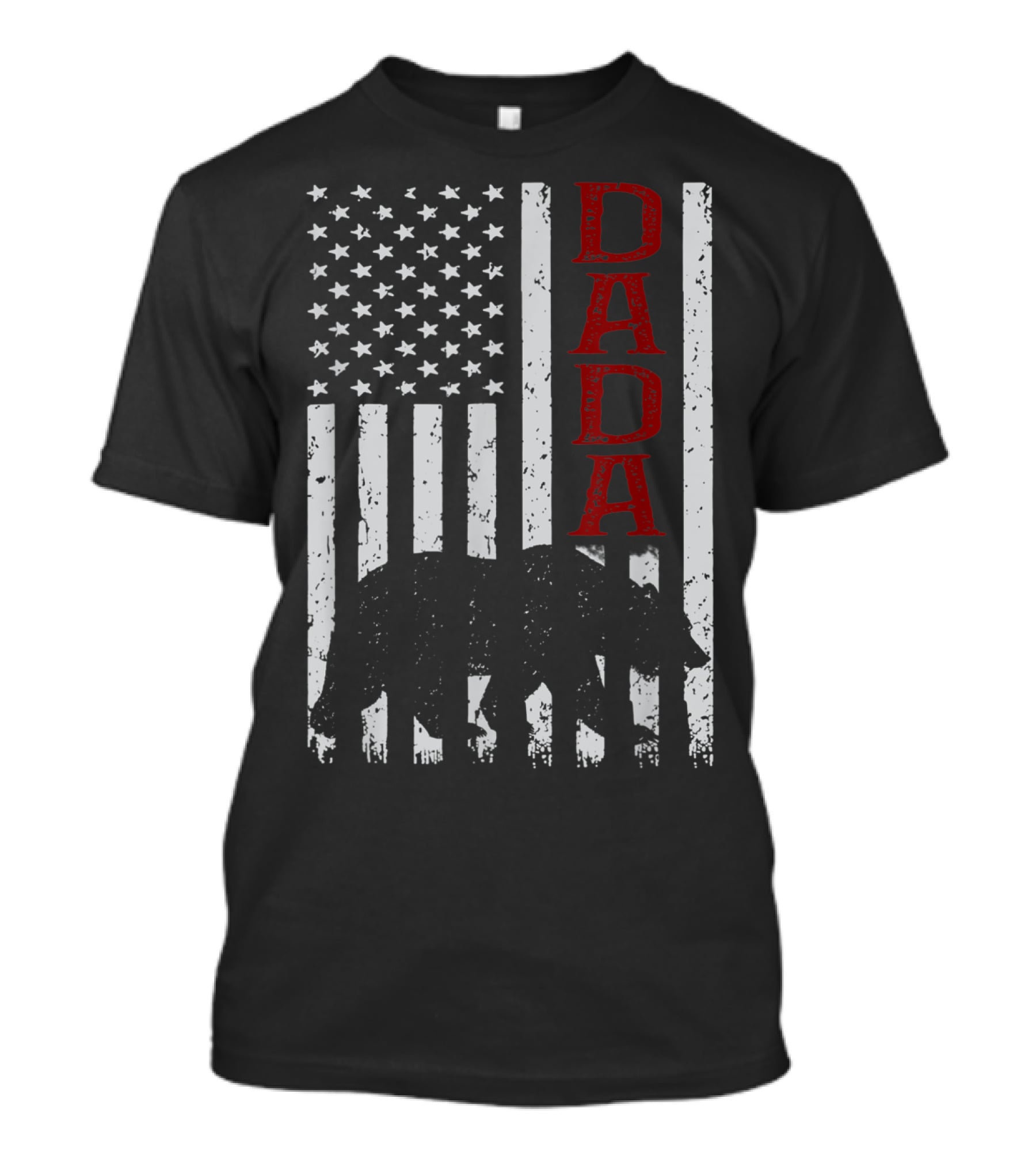 American Flag Dada Bear Silhouette T-Shirt