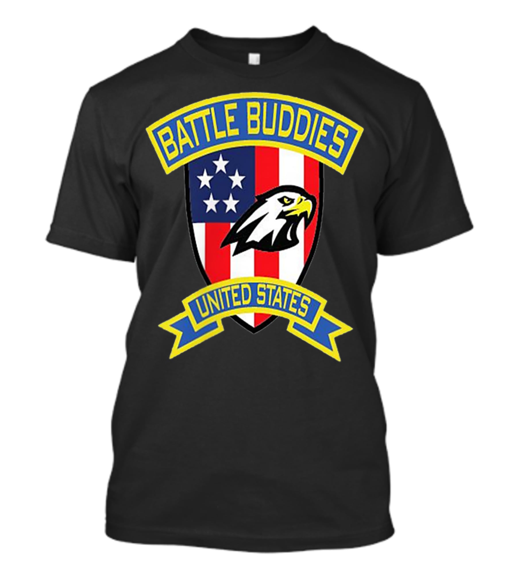 Battle Buddies United States Bald Eagle Stars Shield T-Shirt
