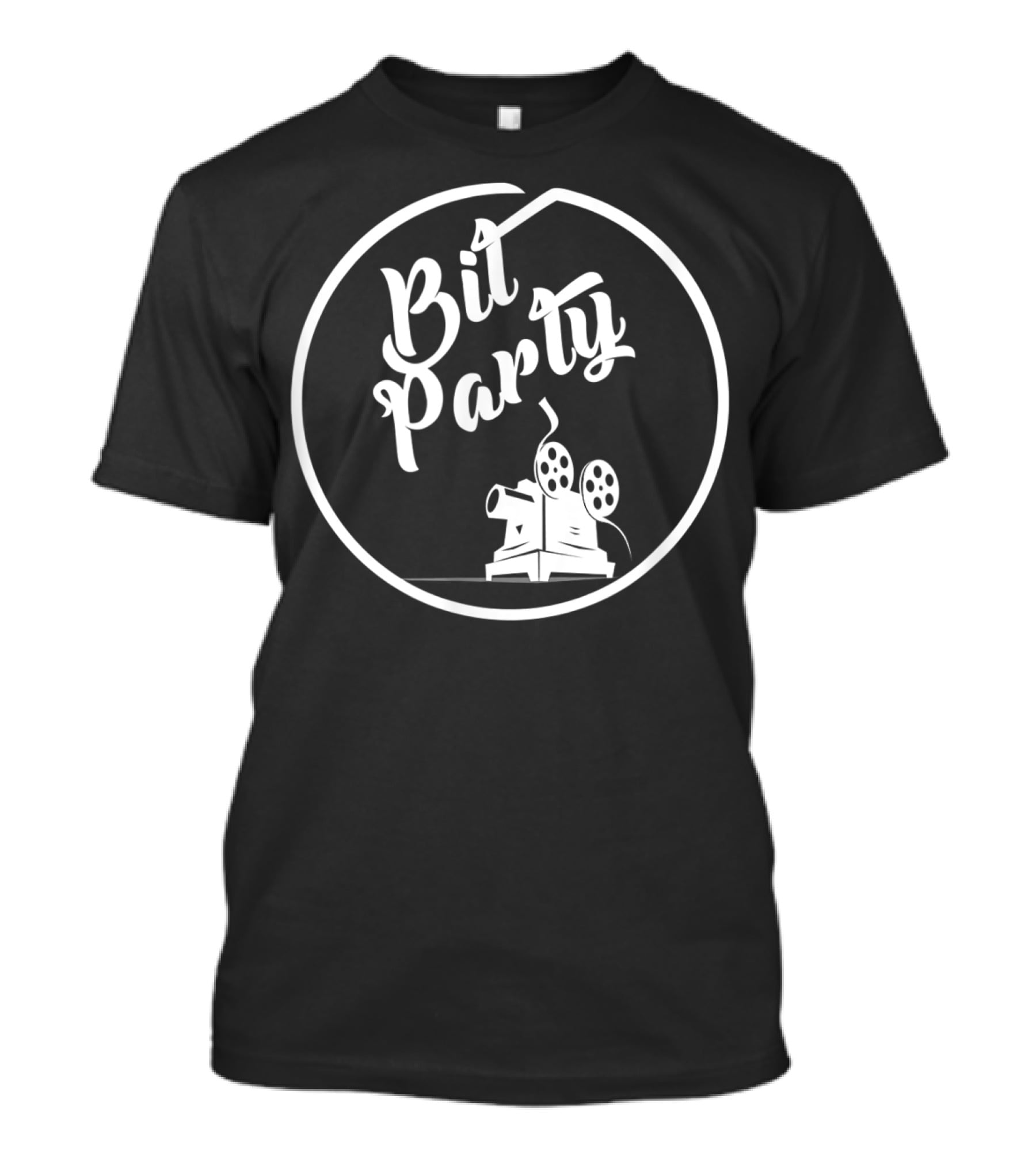Bit Party Retro Film Projector Black T-Shirt