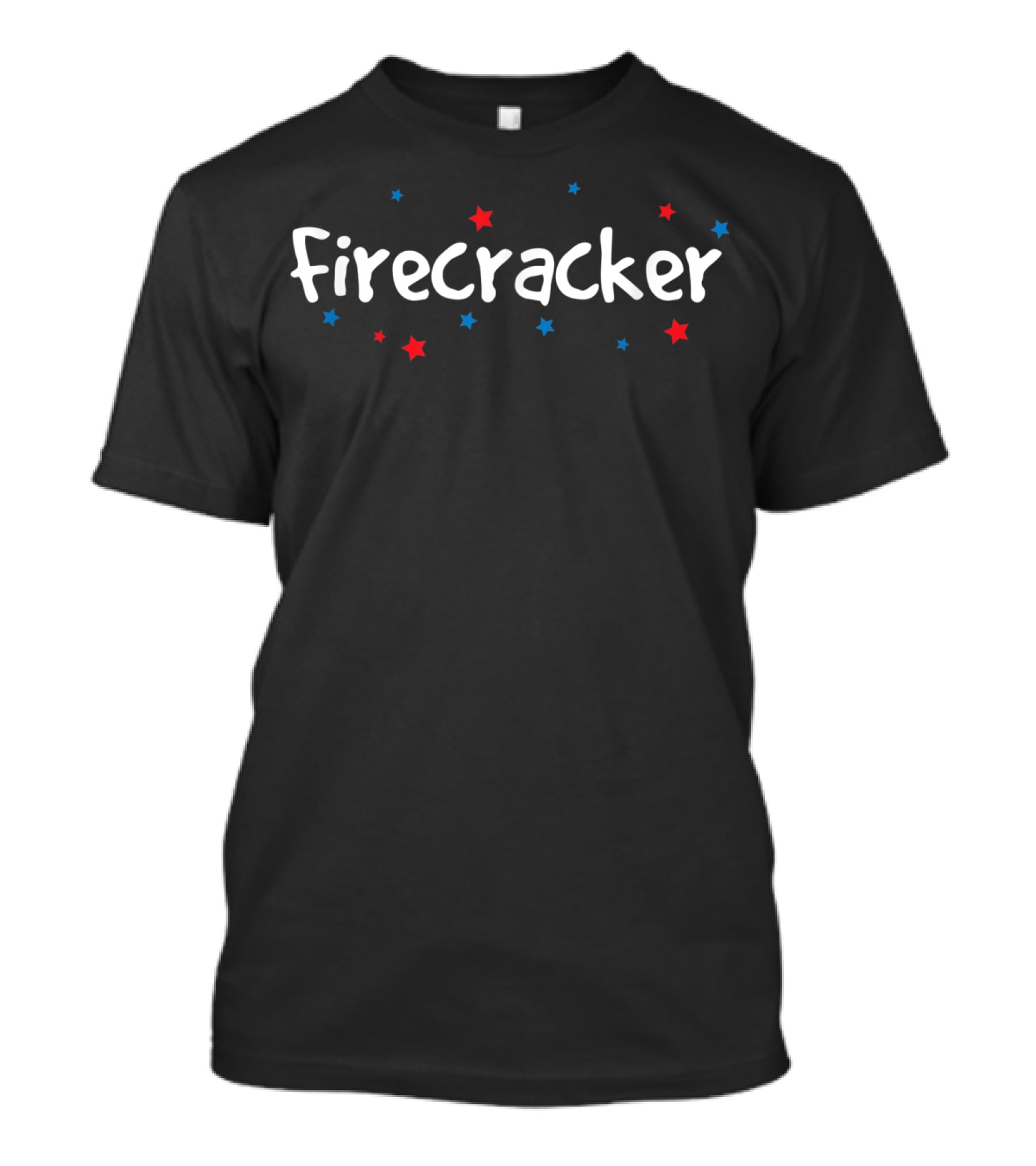 Firecracker Red Blue Stars Trendy T-Shirt