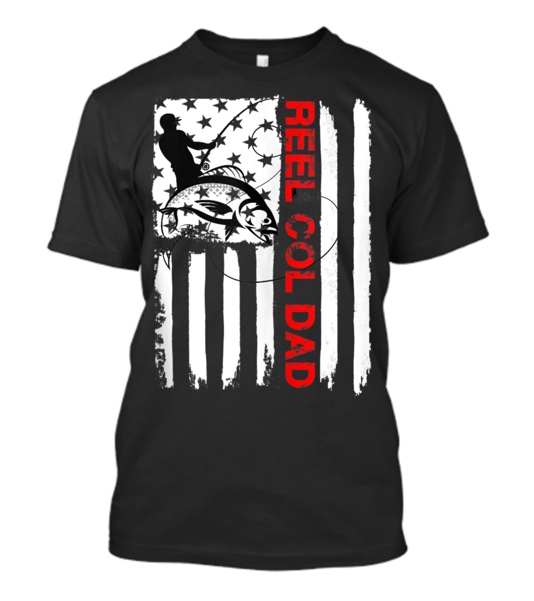 Fishing American Flag Reel Cool Dad T-Shirt