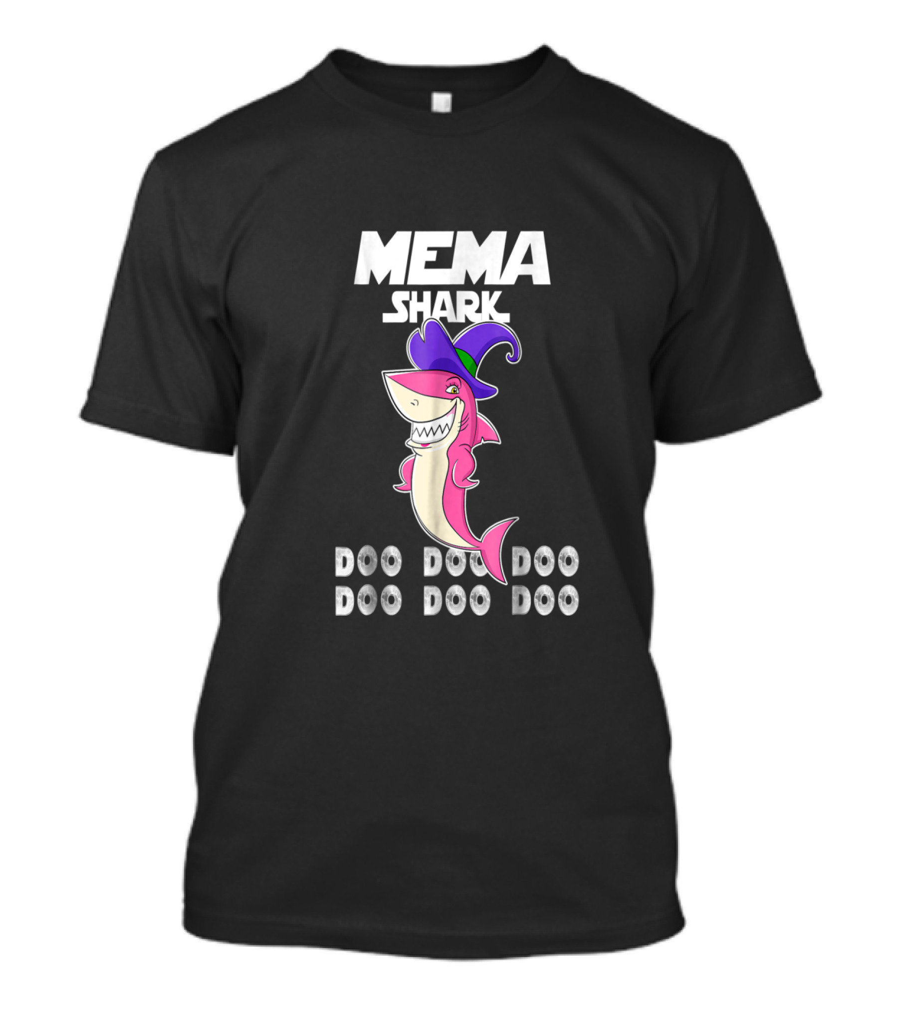 Mema Shark Doo Doo Doo Witch Hat Cartoon Shark T-Shirt