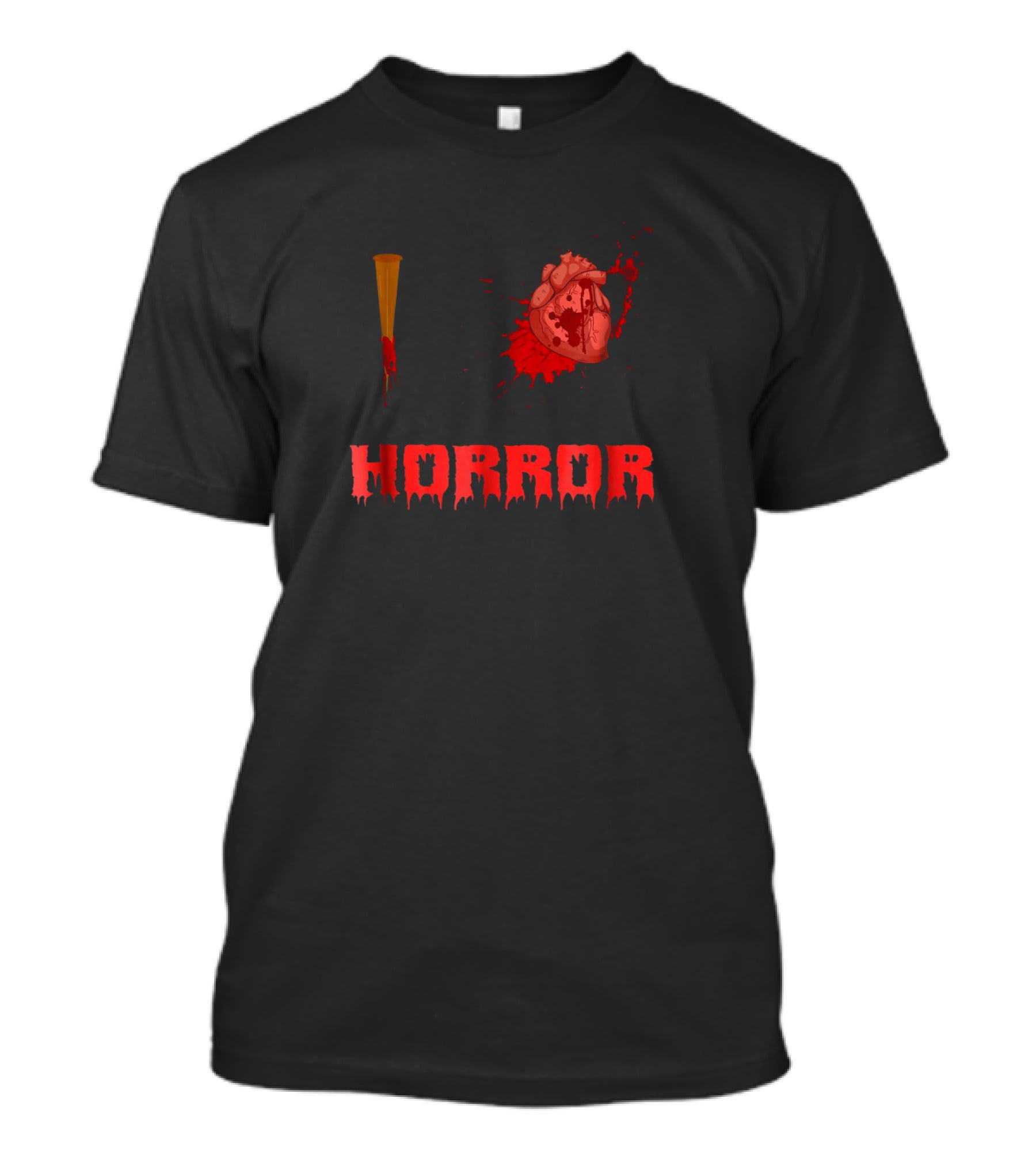 I Horror Bloody Stake Heart Design With Splatter Elements T-Shirt