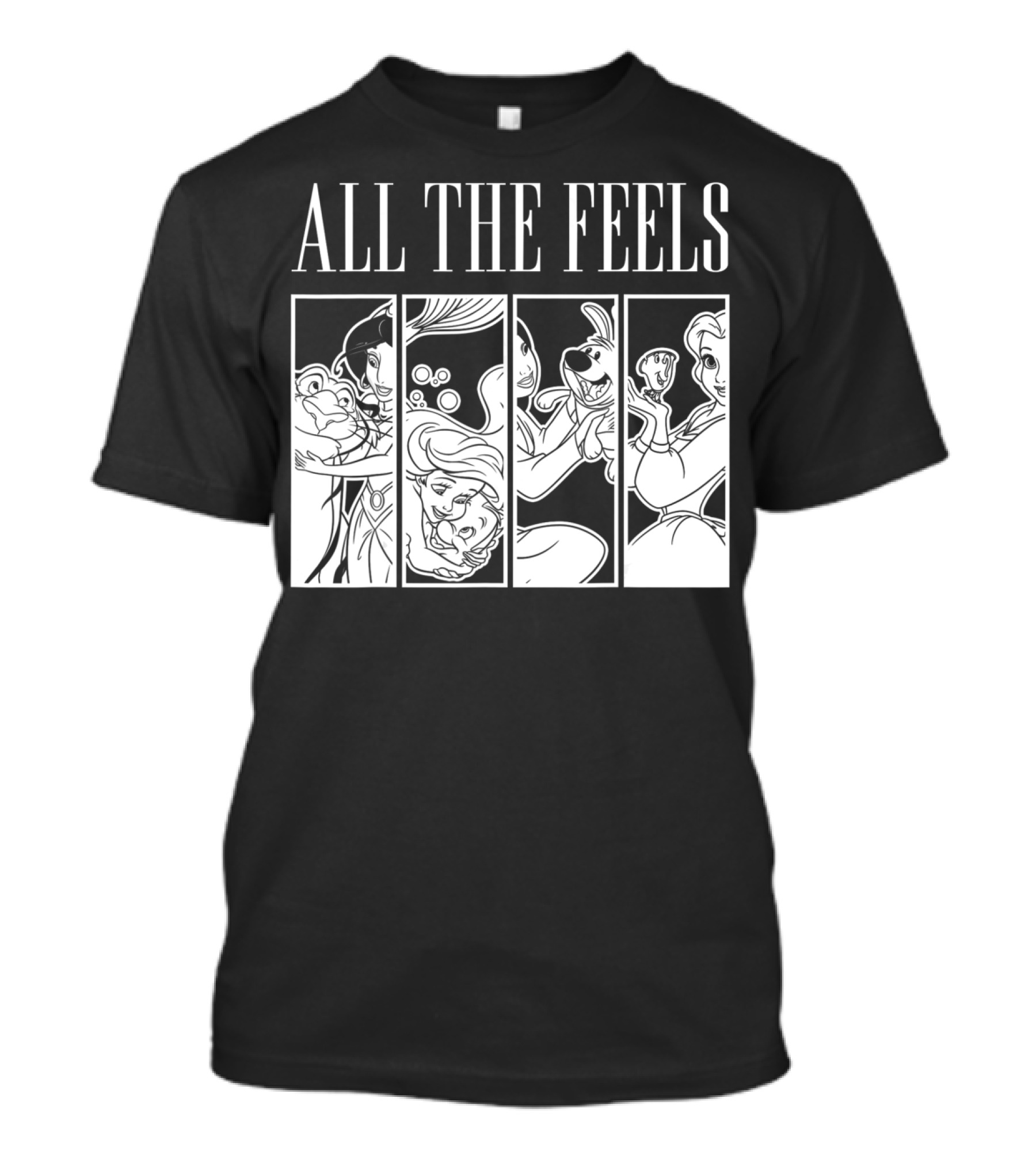 ALL THE FEELS Disney Princess Character Panels T-Shirt