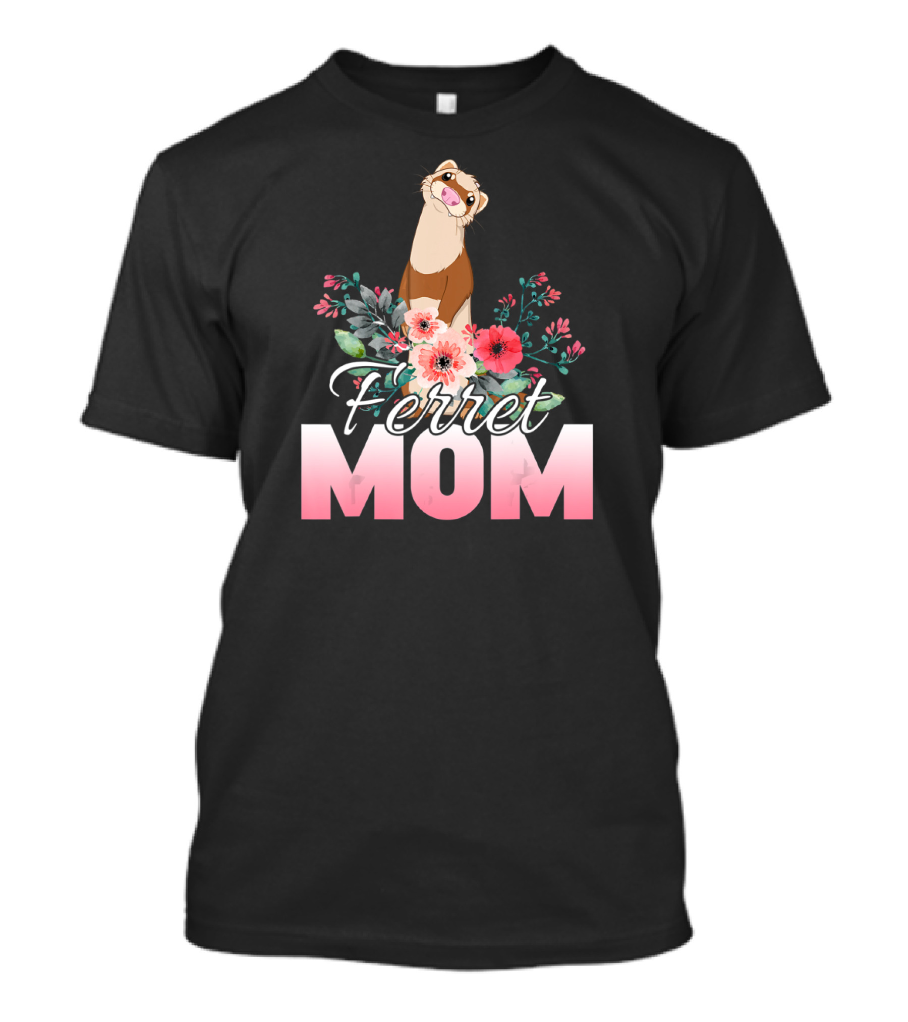 Ferret Mom Floral T-Shirt