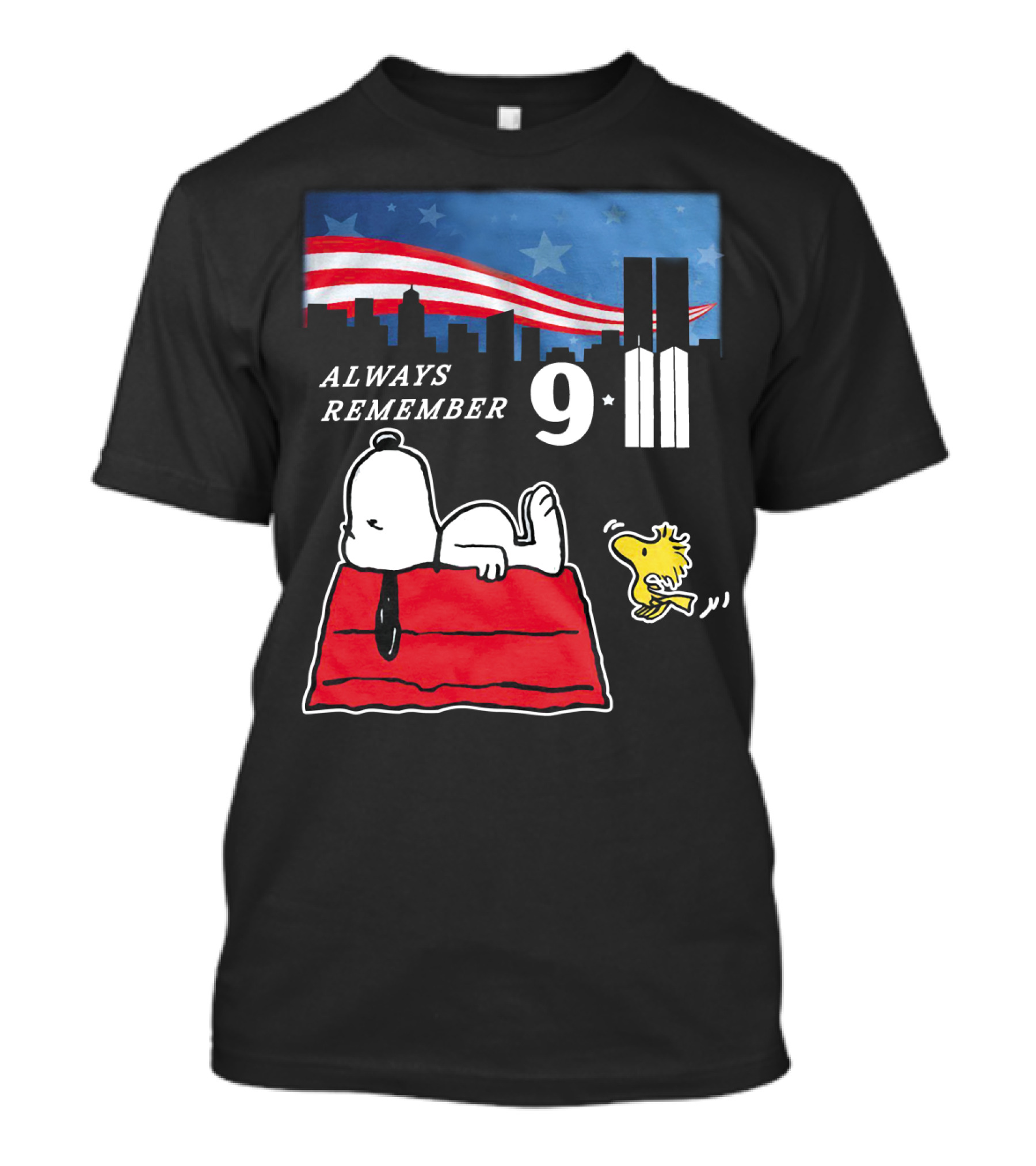 Always Remember 9 11 Snoopy Peanuts Movie Twin Towers T-Shirt