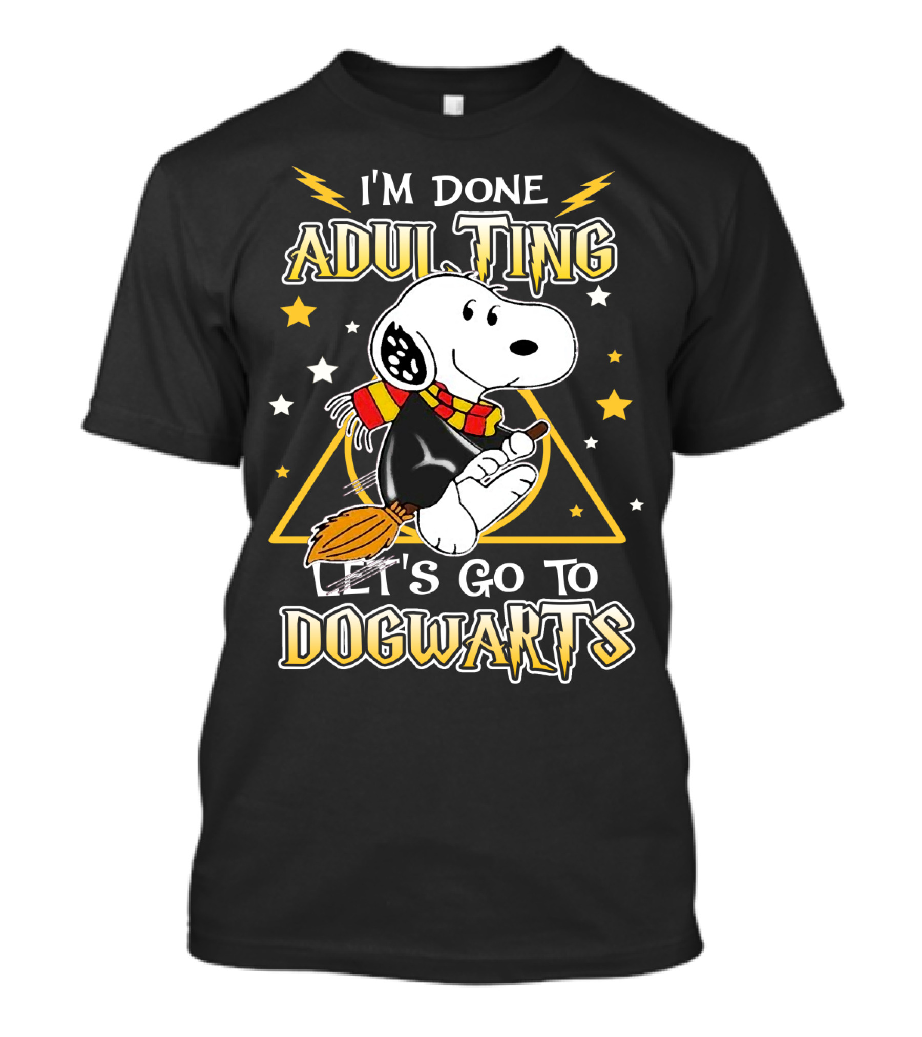 I'm Done Adulting Let's Go To Dogwarts Snoopy Peanuts Movie T-Shirt