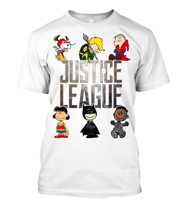 Justice League Peanuts Characters Featuring Snoopy Linus And Friends T-Shirt