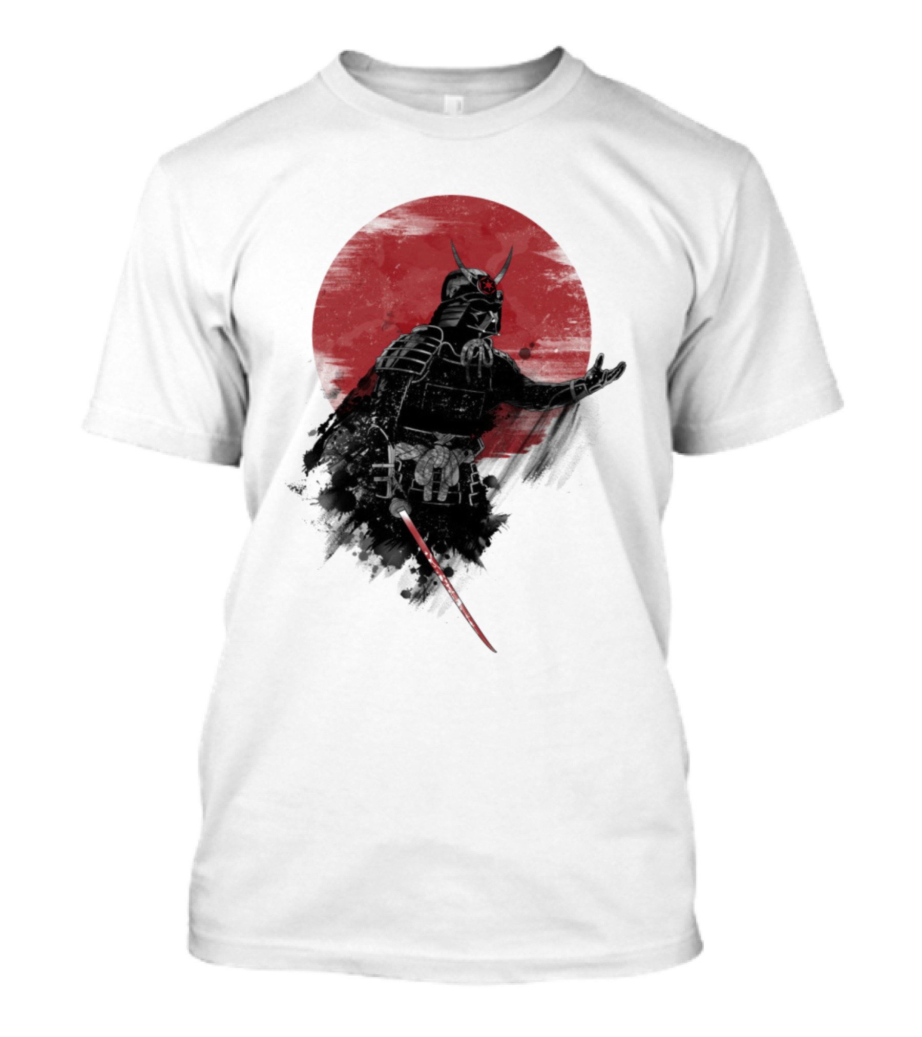 Come To Samurai Side Darth Vader Star Wars Red Sun Dark Armor Samurai Helmet With Lightsaber T-Shirt