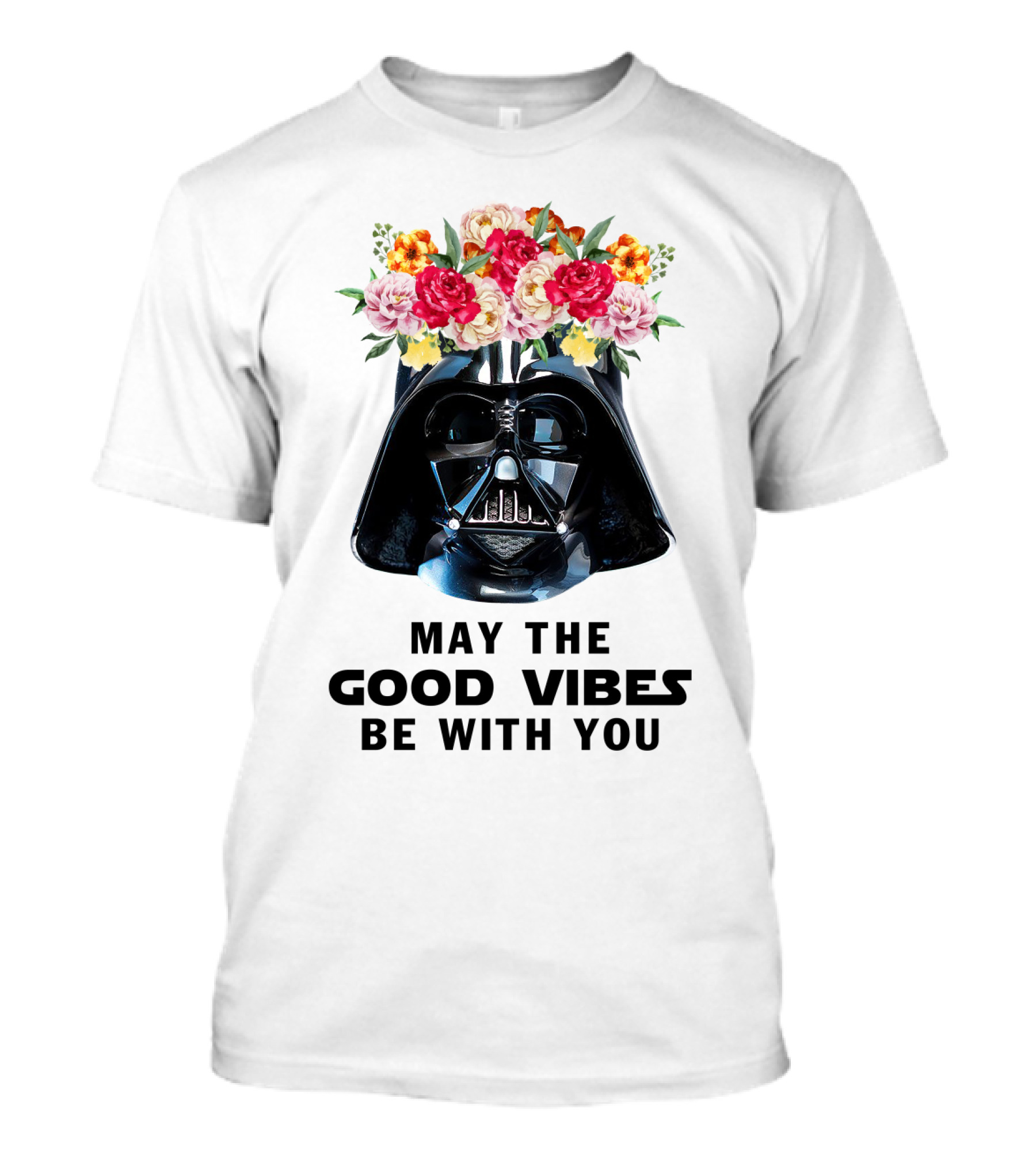 Star Wars Darth Vader May The Good Vibes Be With You Floral Helmet T-Shirt