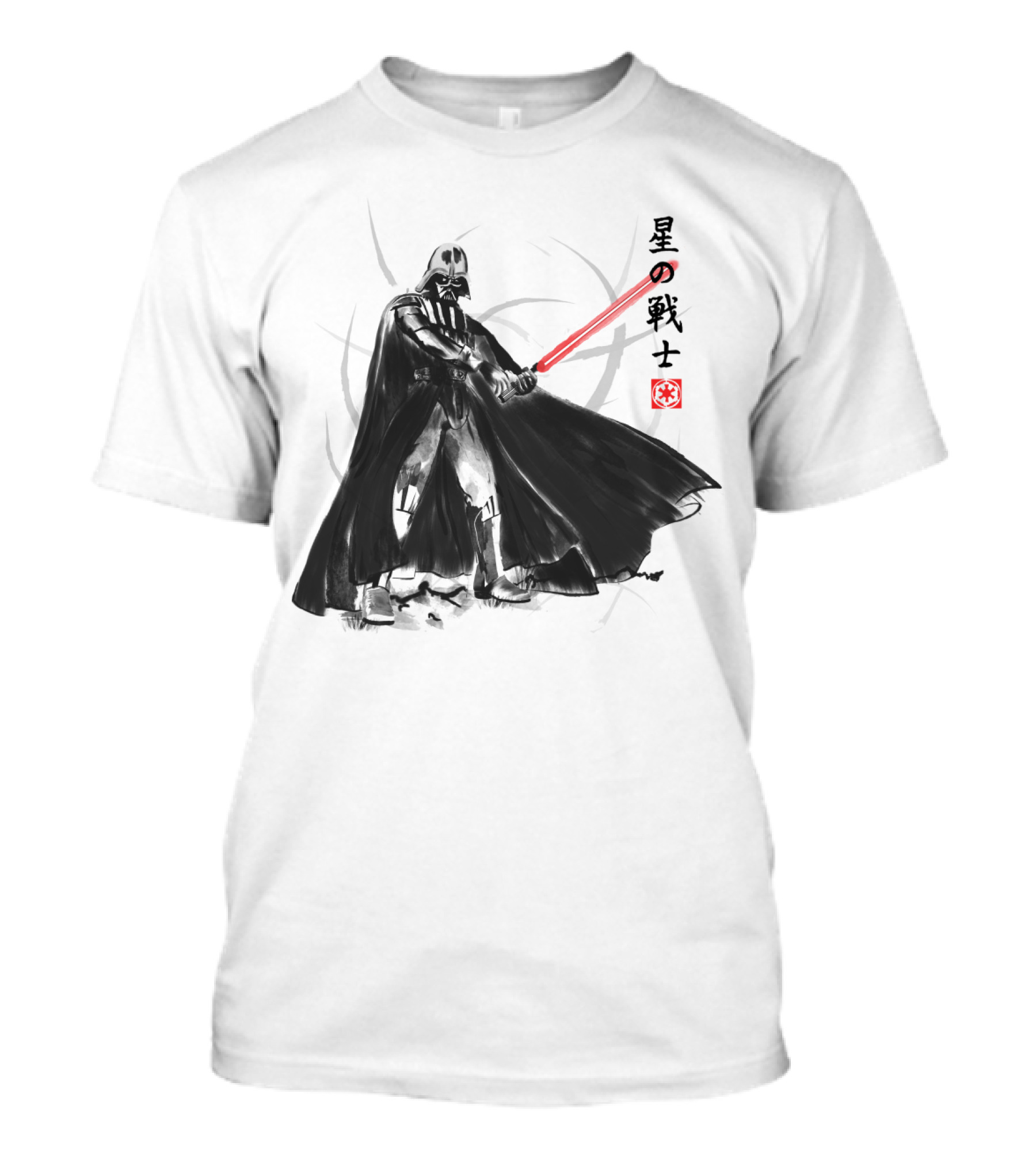 Vader Knight Sumie Japanese Style Darth Vader Star Wars Kanji Scene T-Shirt