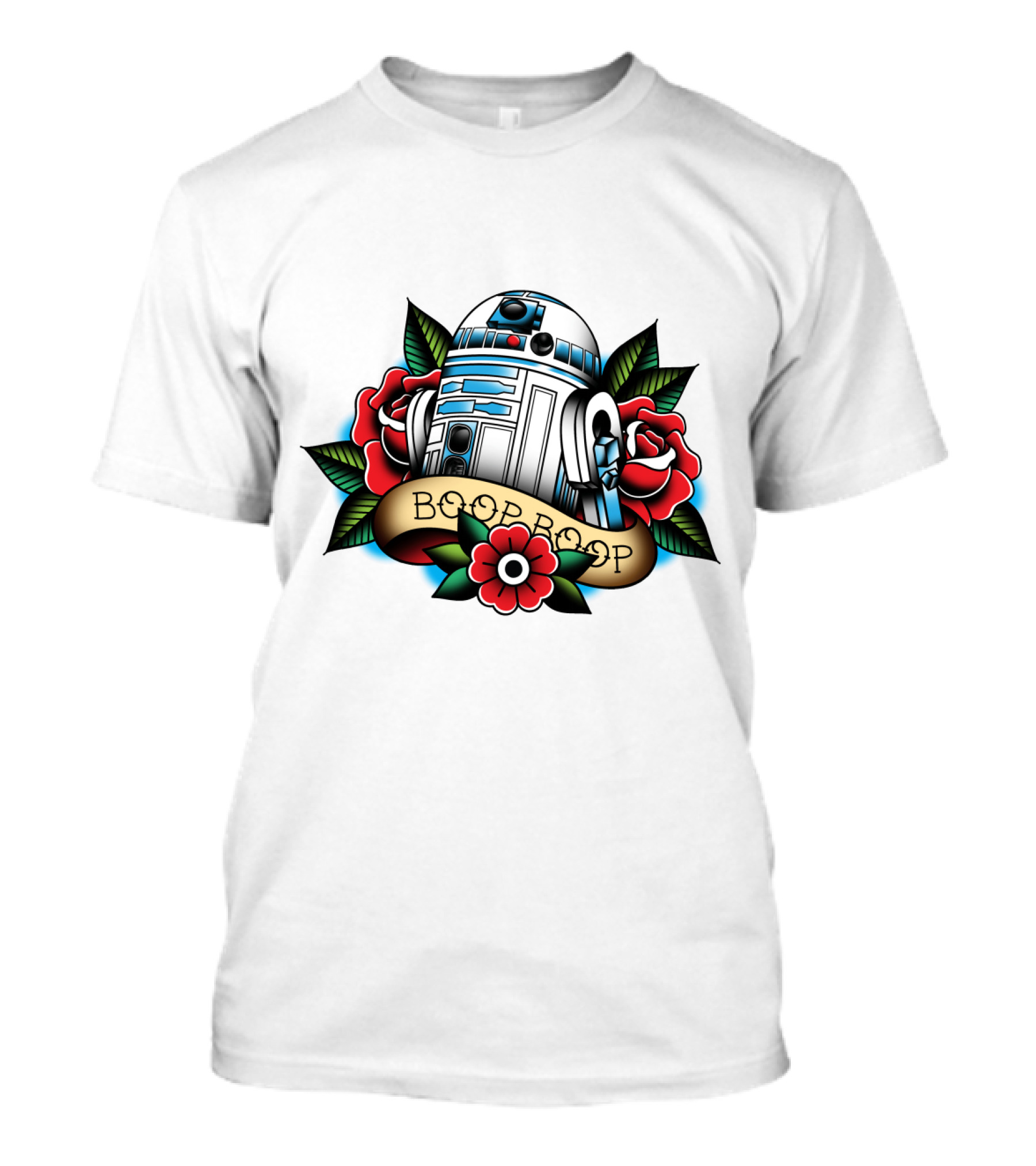Boop Boop Floral R2 D2 Star Wars Roses Droids T-Shirt