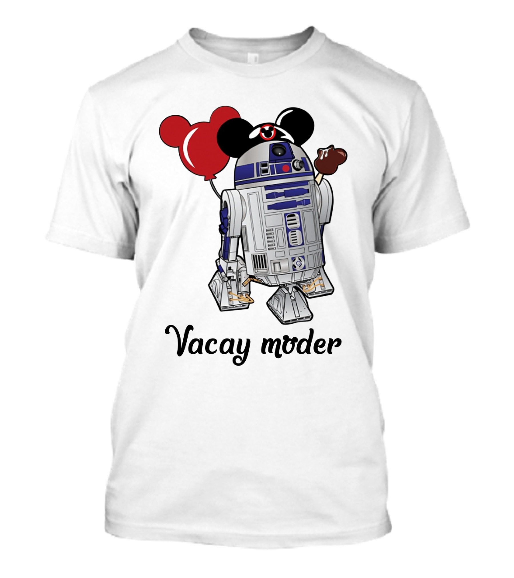 Vacay Mode R2 D2 Droids Star Wars Mickey Balloon Ice Cream T-Shirt