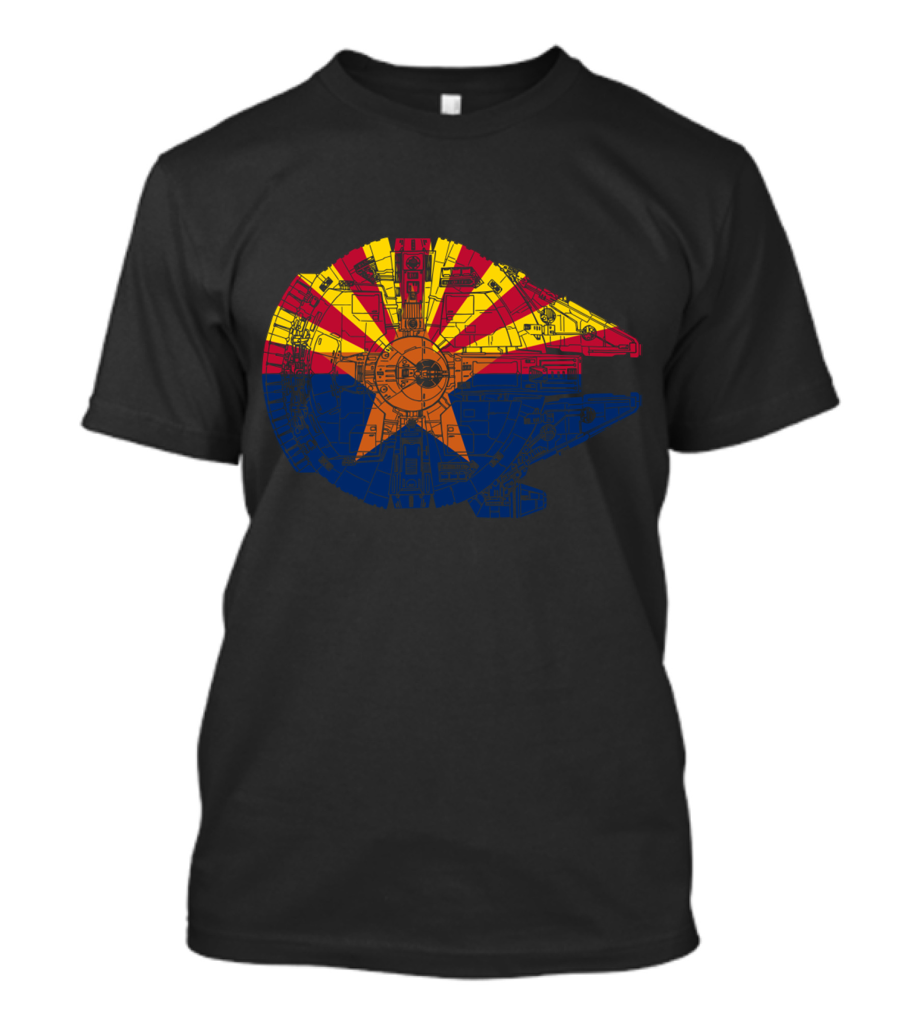 Arizona Flag Meets The Millennium Falcon Spaceship Fusion T-Shirt