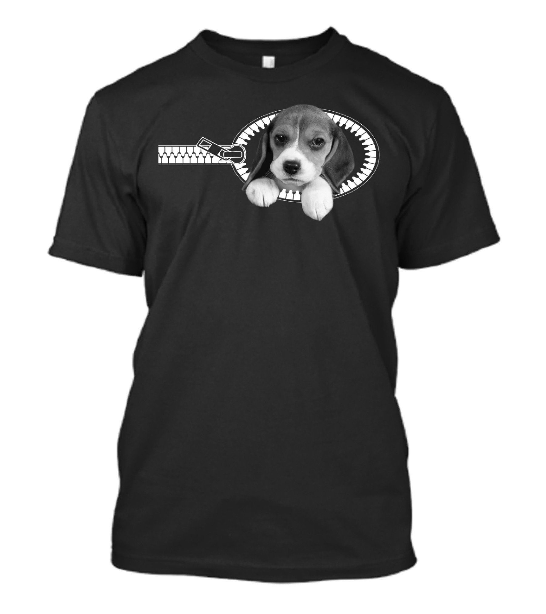 Beagle Puppy In Zipper Pocket T-Shirt