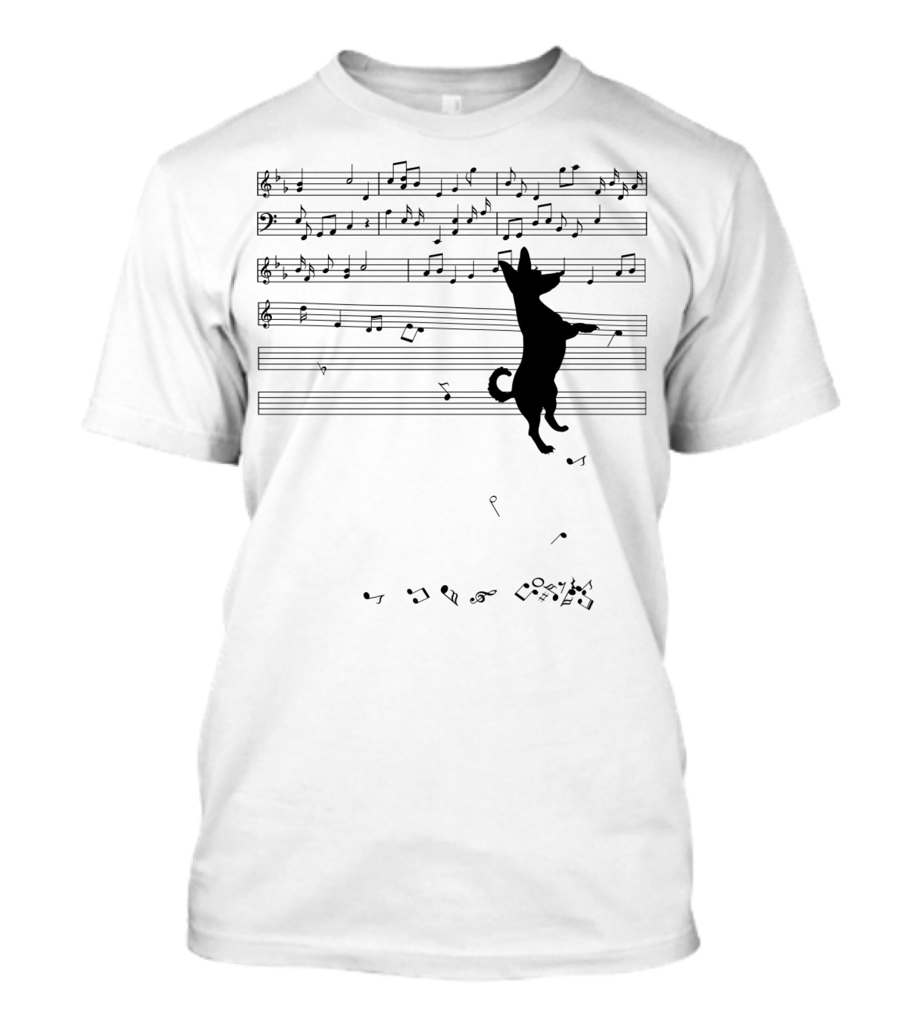 Chihuahua Conducting Musical Notes On Sheet Music T-Shirt