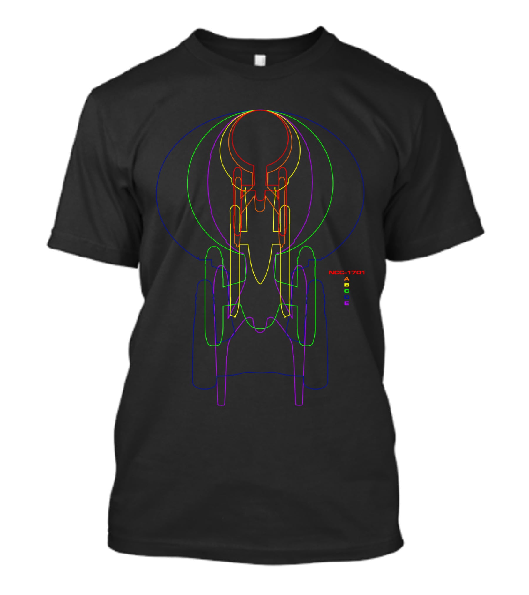 NCC-1701 A B C D E Evolution Lines T-Shirt