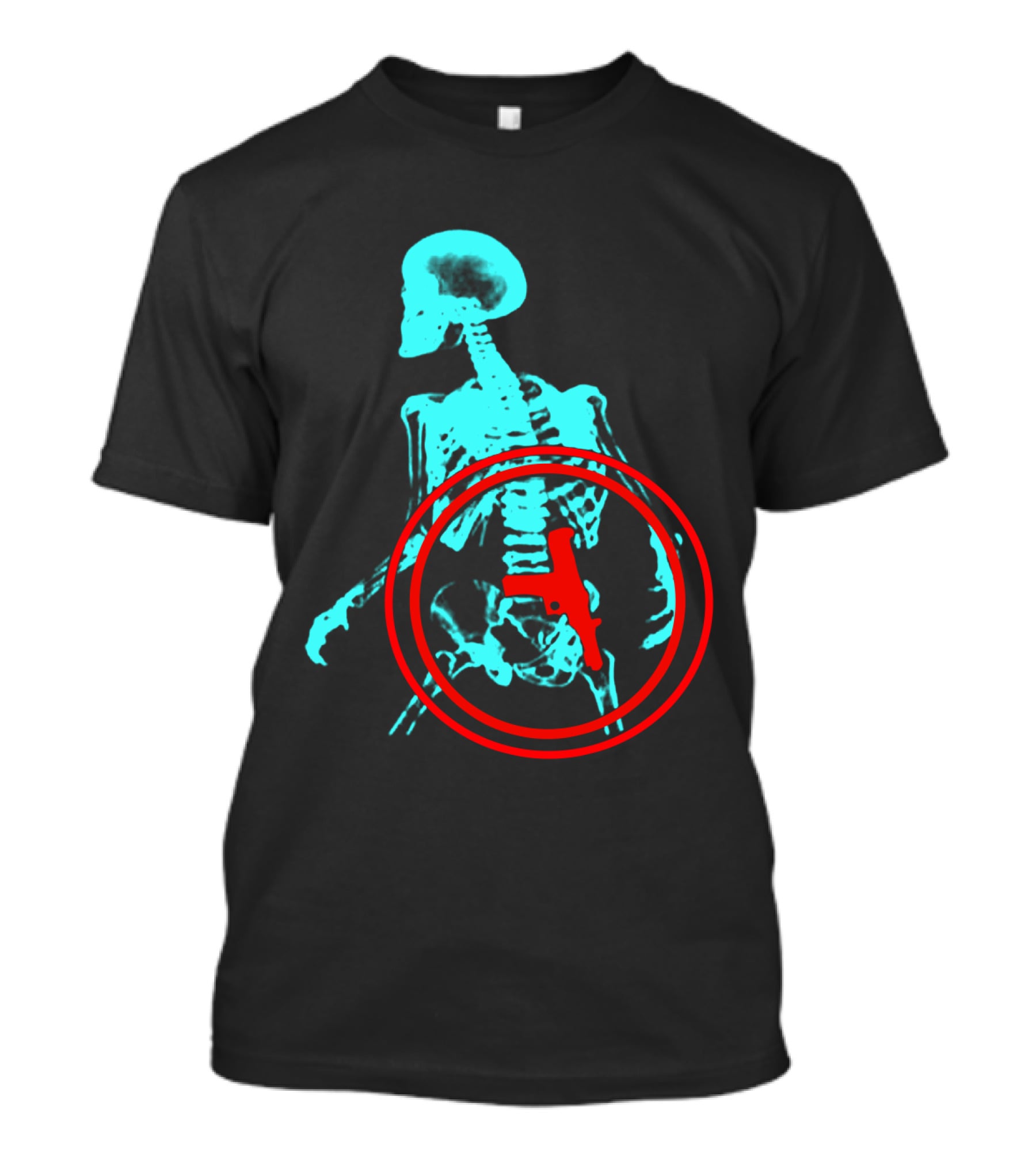 Total Recall X-Ray Skeleton With Gun T-Shirt