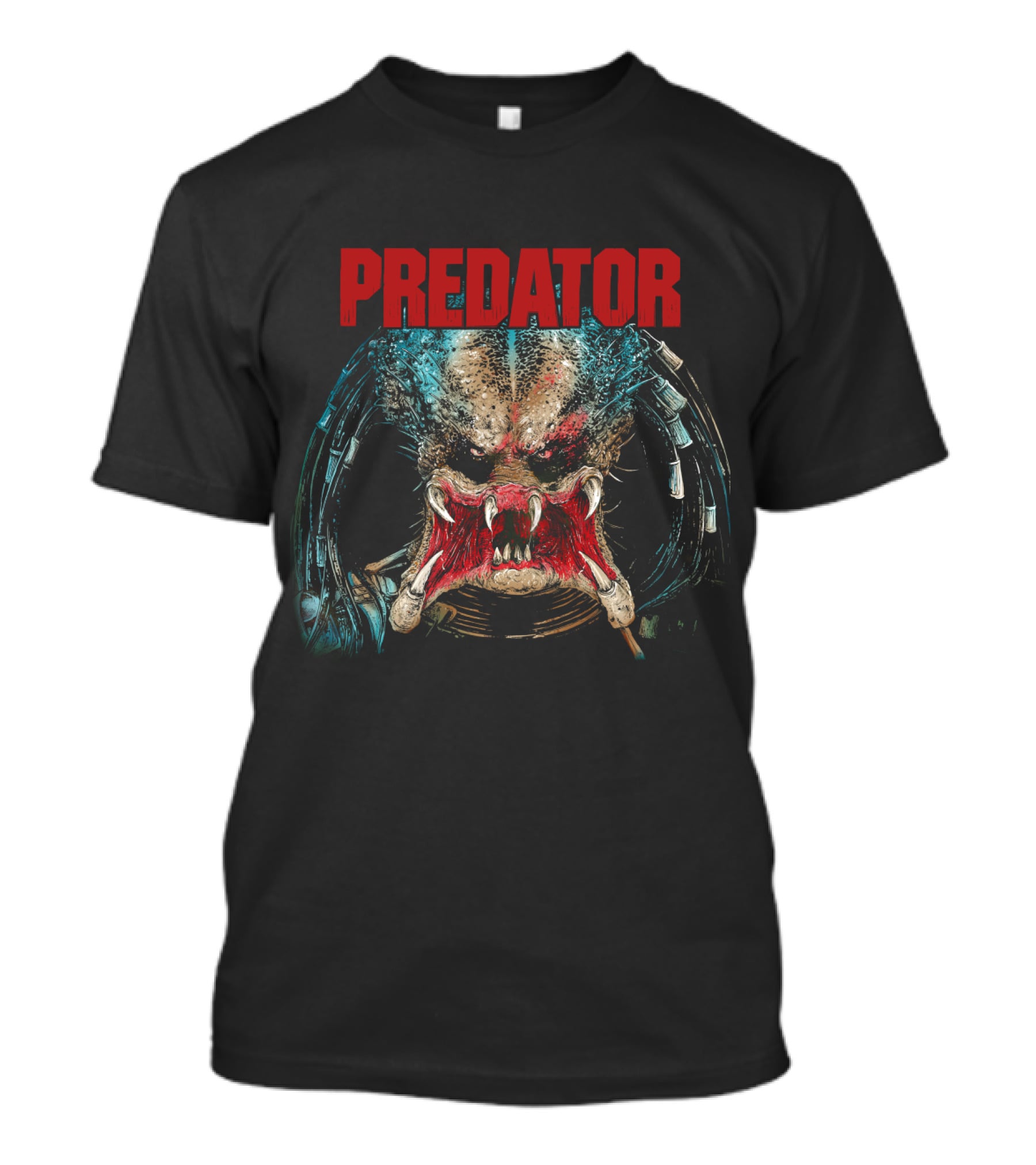 PREDATOR Alien Face Mask Horror T-Shirt