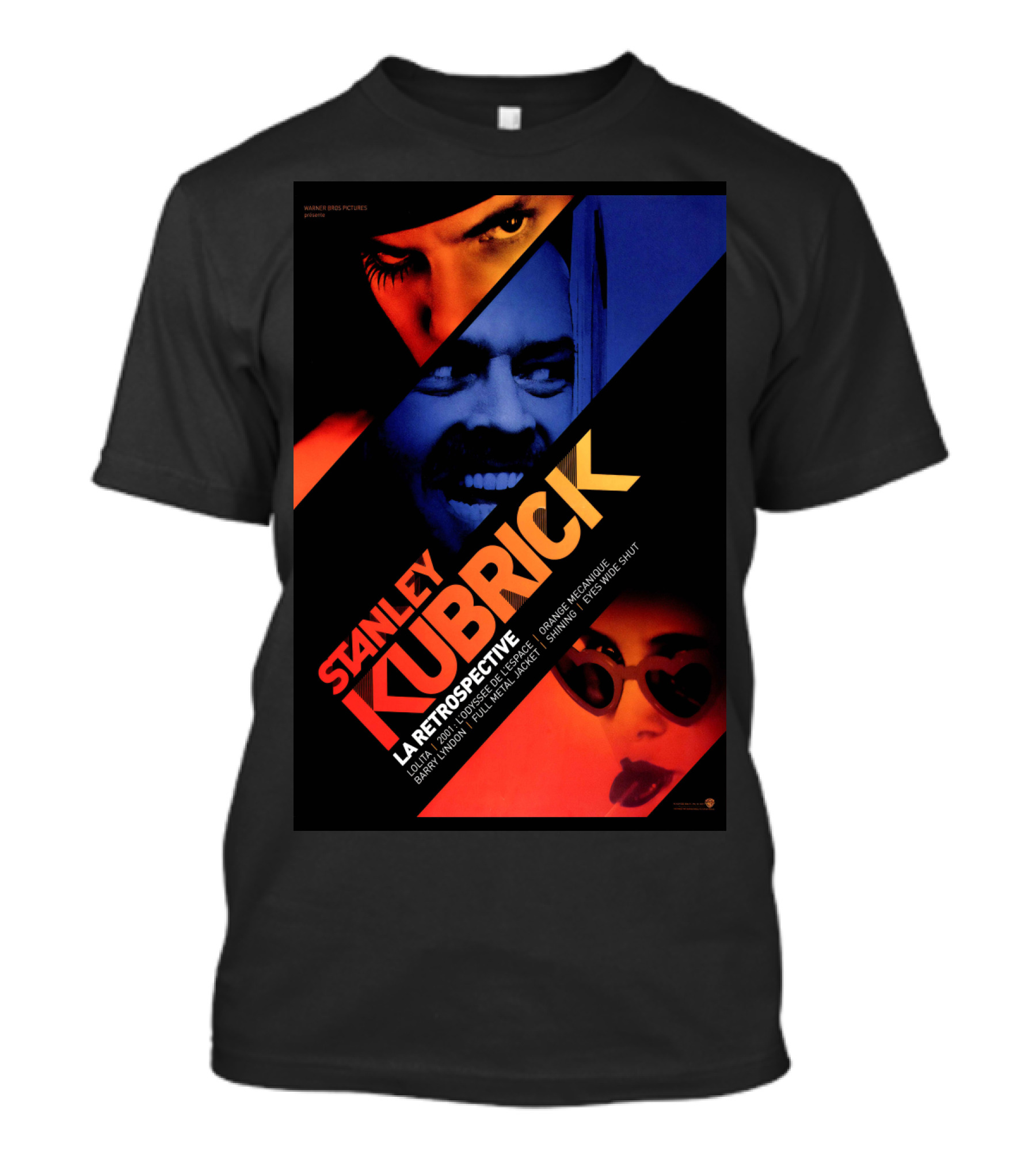 Stanley Kubrick LA Retrospective Warner Bros Entertainment 2001 L'odyssée DE L'espace Barry Lyndon Shining Full Metal Jacket Lolita Eyes Wide Shut T-Shirt