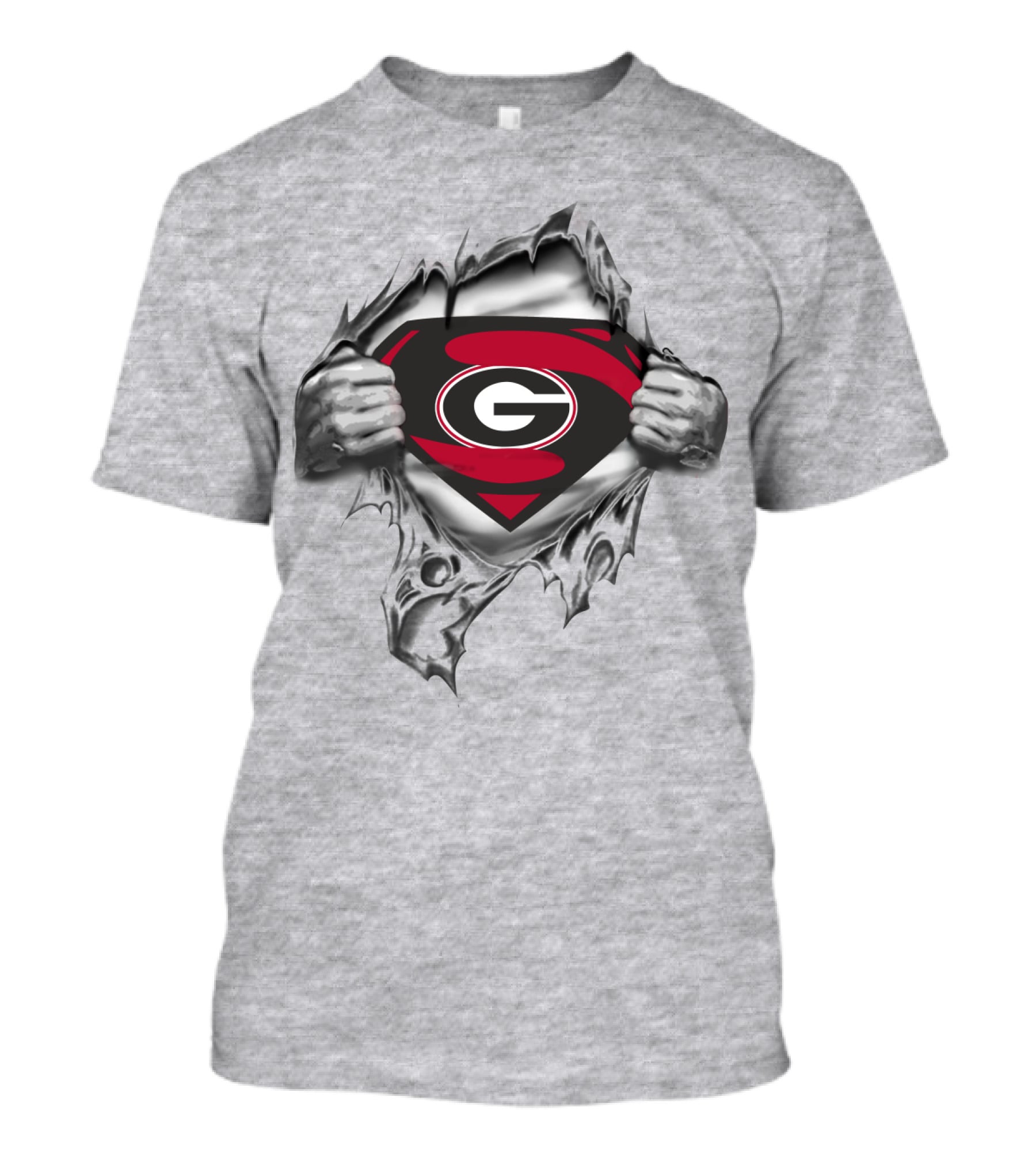 Georgia Bulldogs Superman G Logo Tear Out T-Shirt