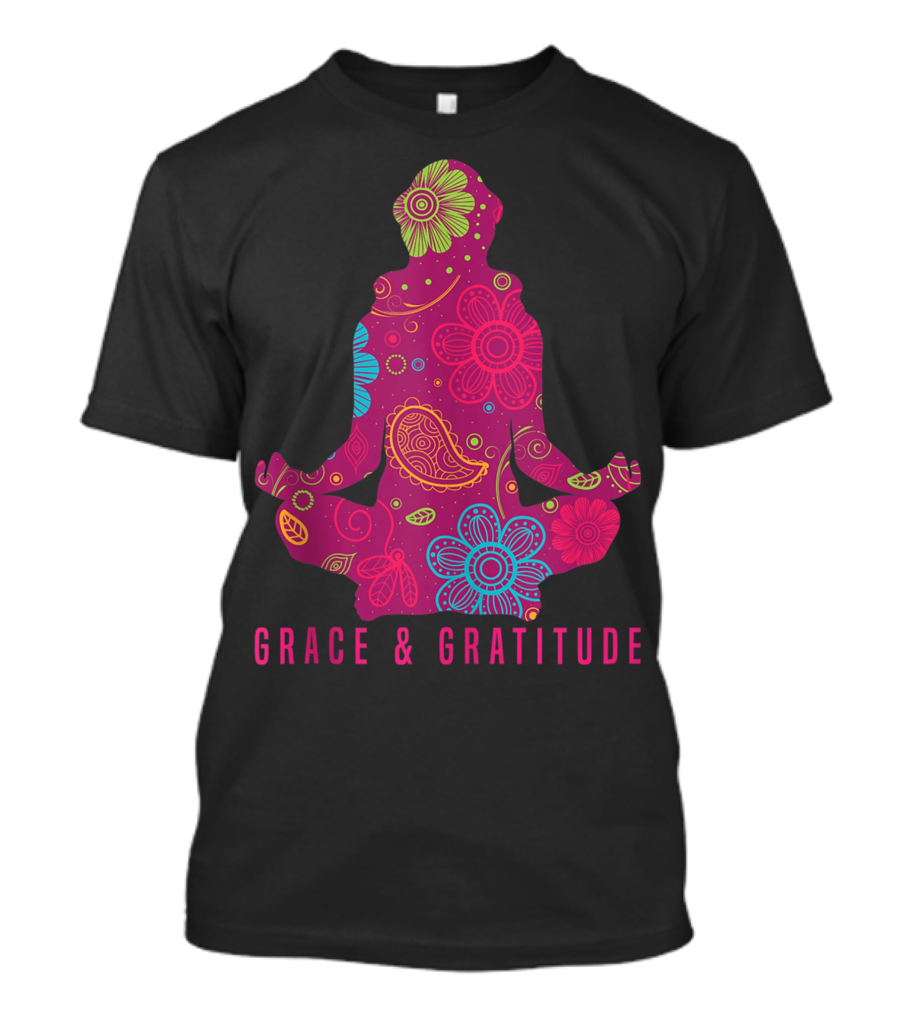 Grace And Gratitude Colorful Meditation T-Shirt