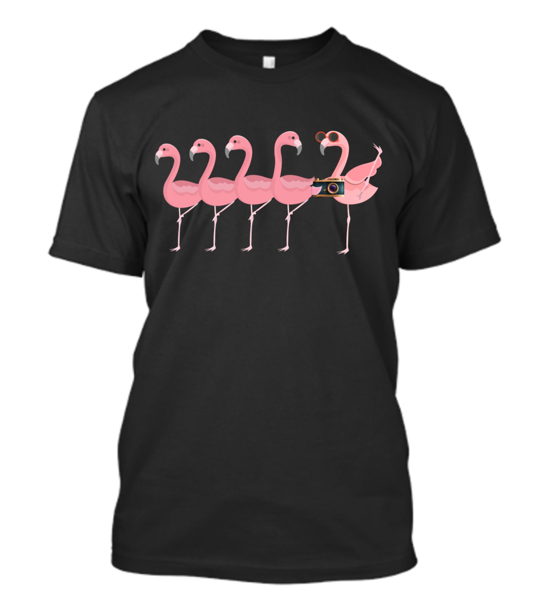 Flamingo With Camera And Sunglasses T-Shirt